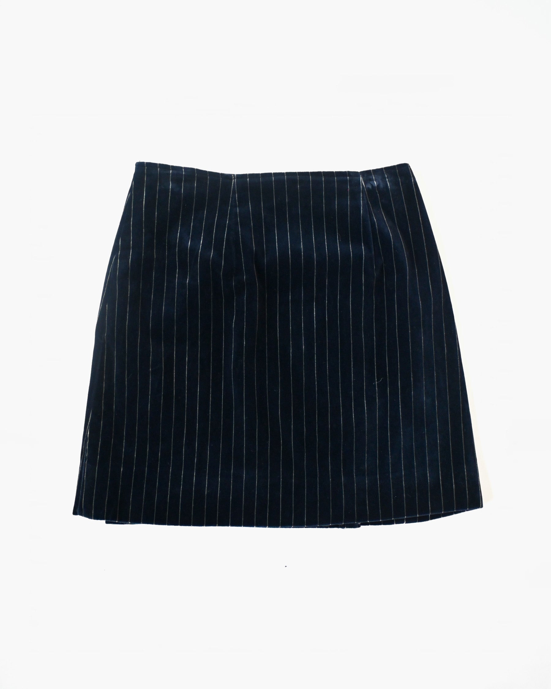 Velour Striped Mini Wrap Skirt