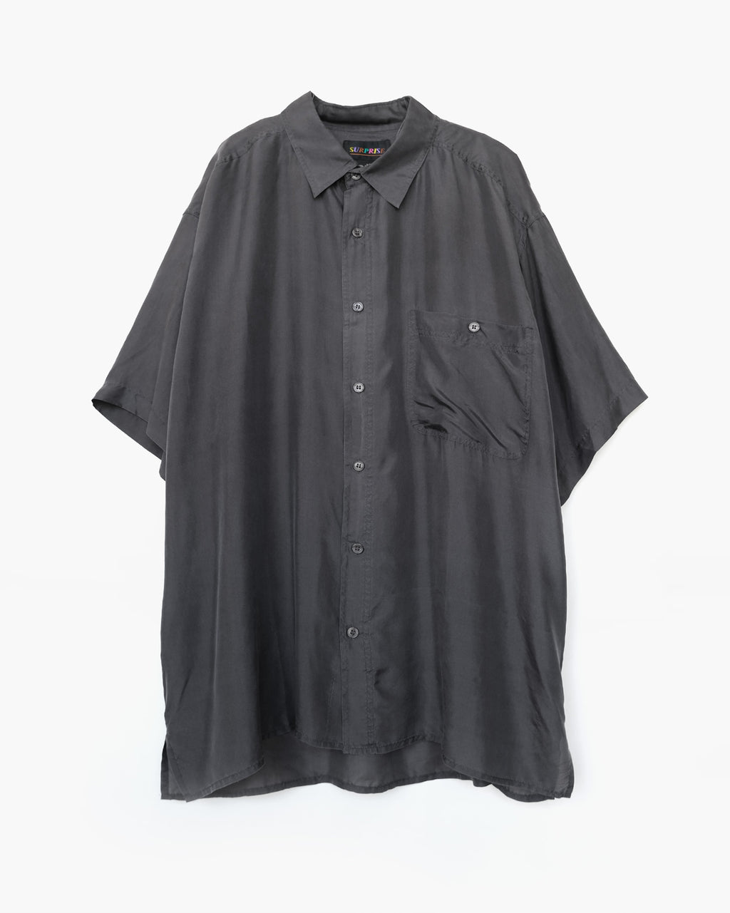 S/S Silk Shirt - Charcoal