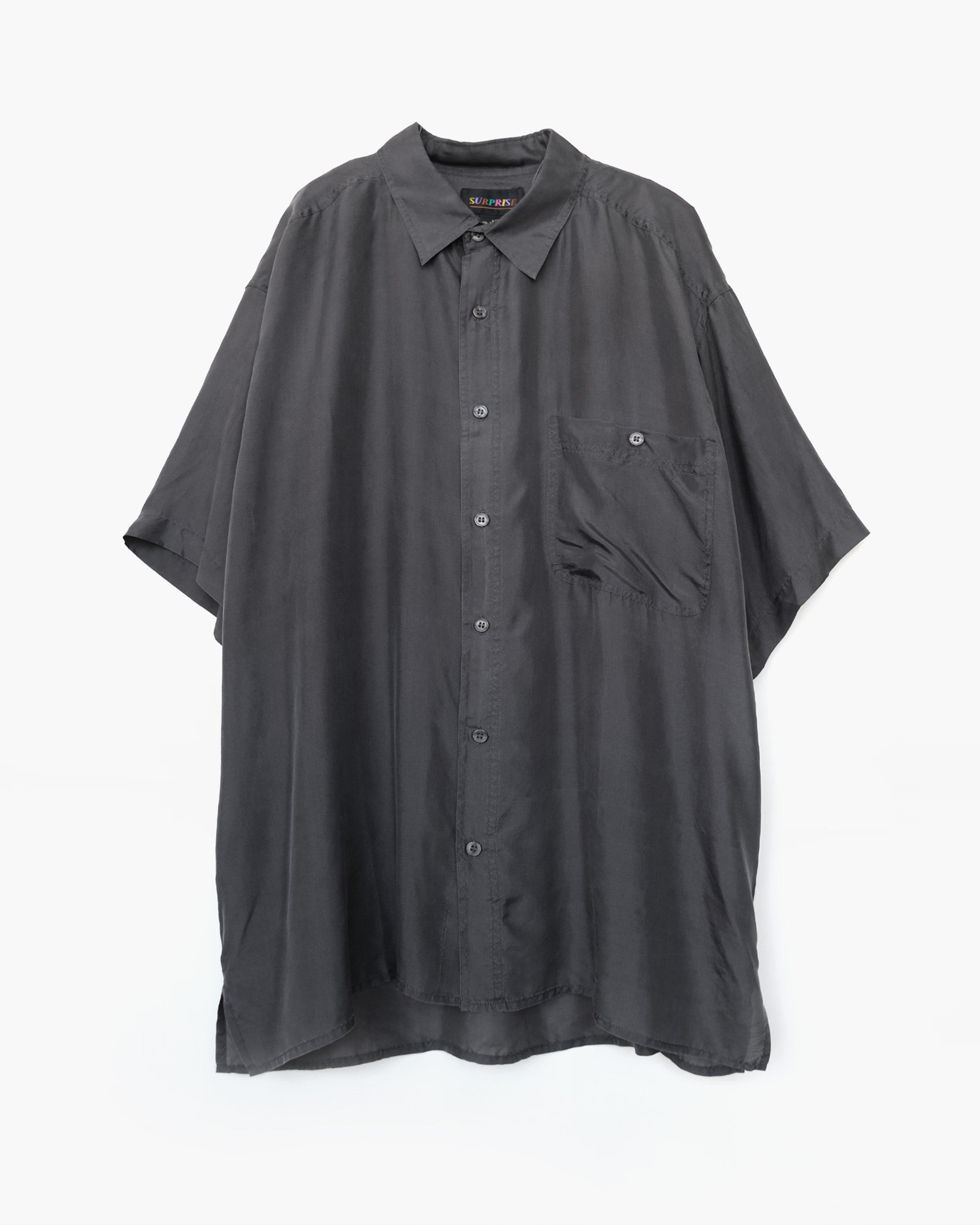 S/S Silk Shirt - Charcoal