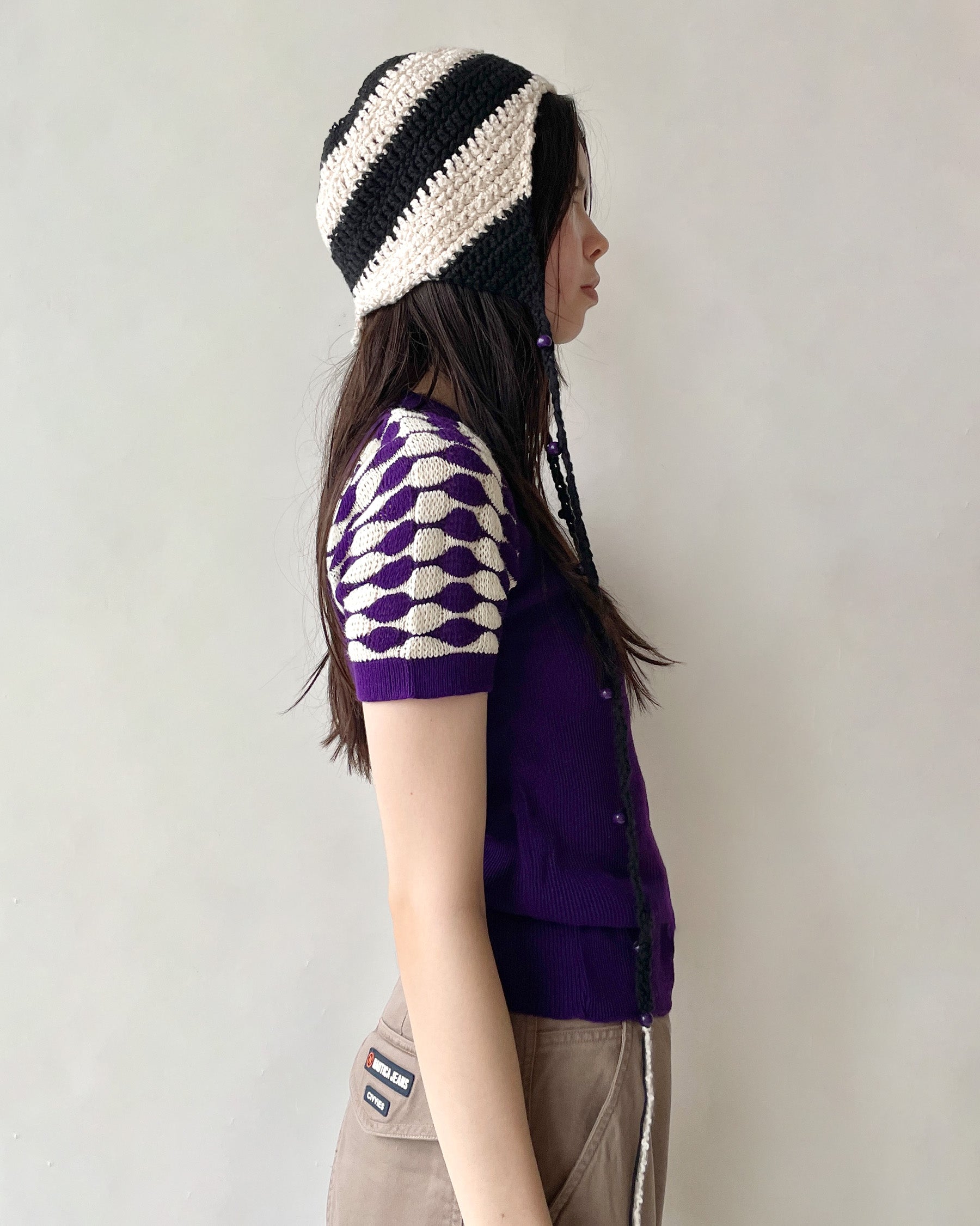 S/S Purple Knit Top