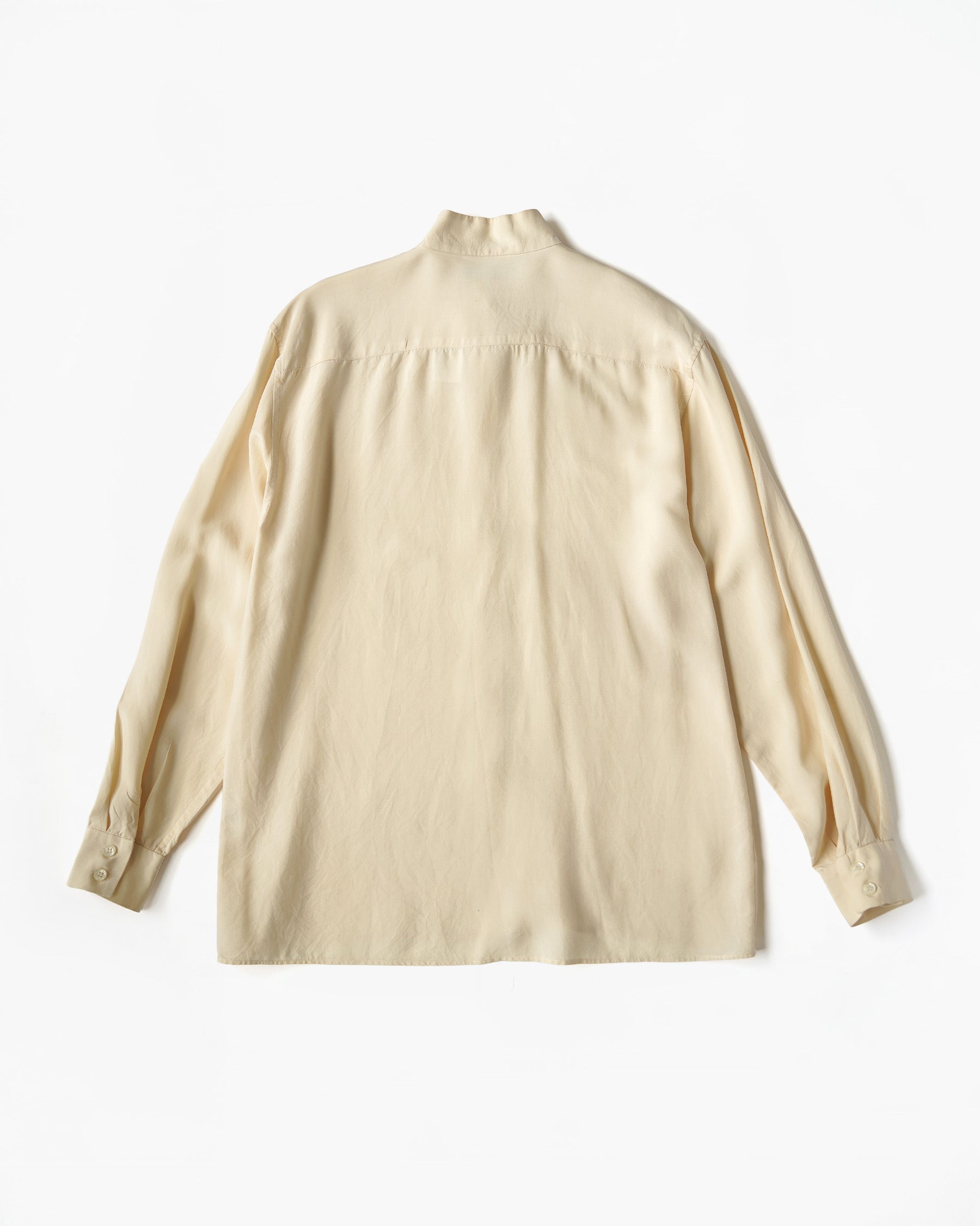 Pintuck Blouse with Stand Collar