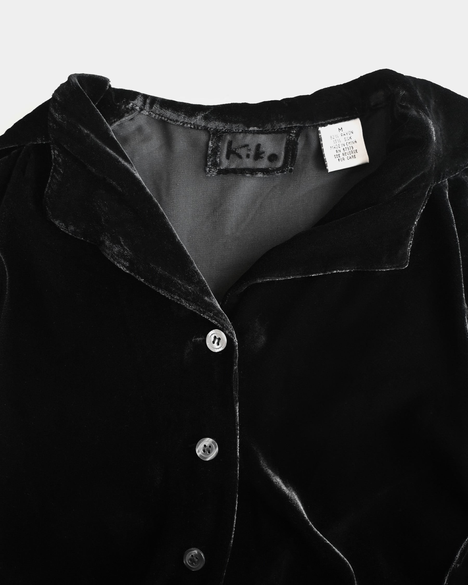 Velour Open Collar Shirt