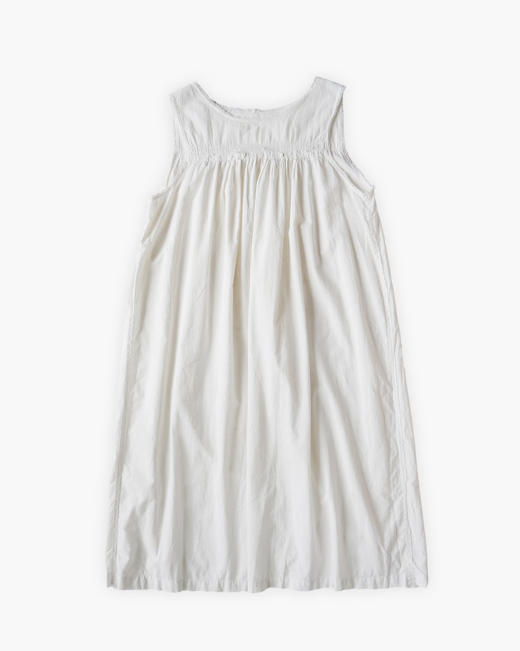 French Cotton Sleeveless Gather Dress