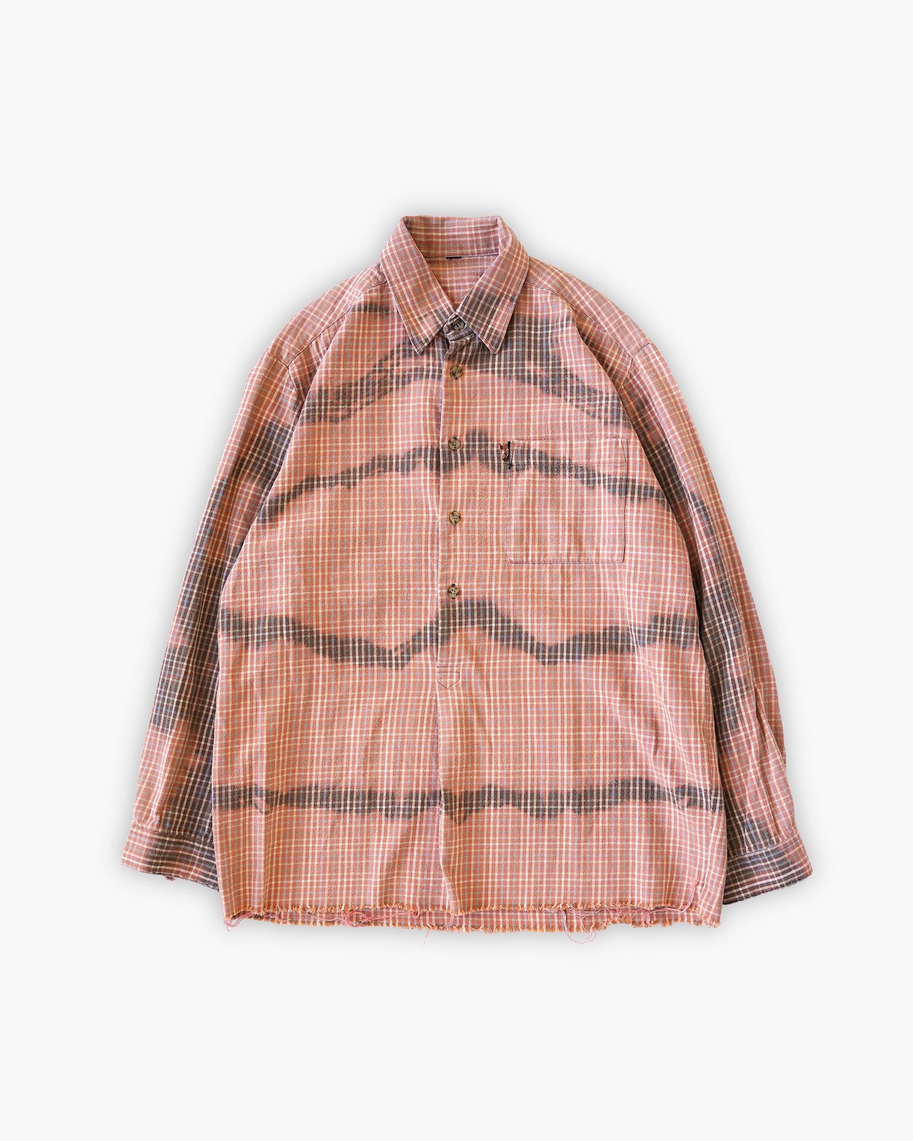 Sun Bleached Box Plaid Shirt - Orange