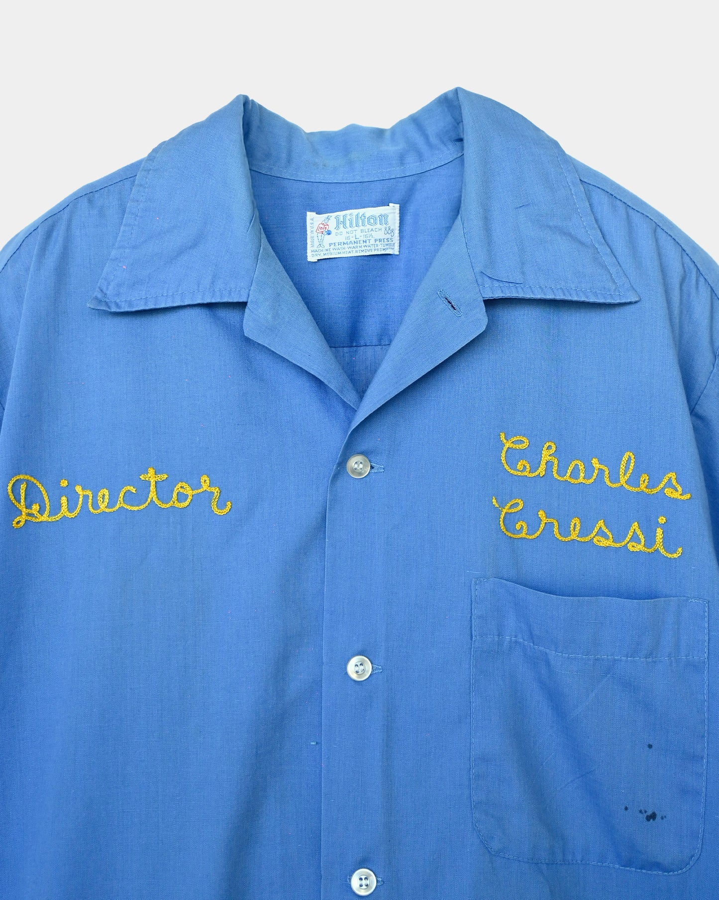 Embroidered Blue S/S Shirt