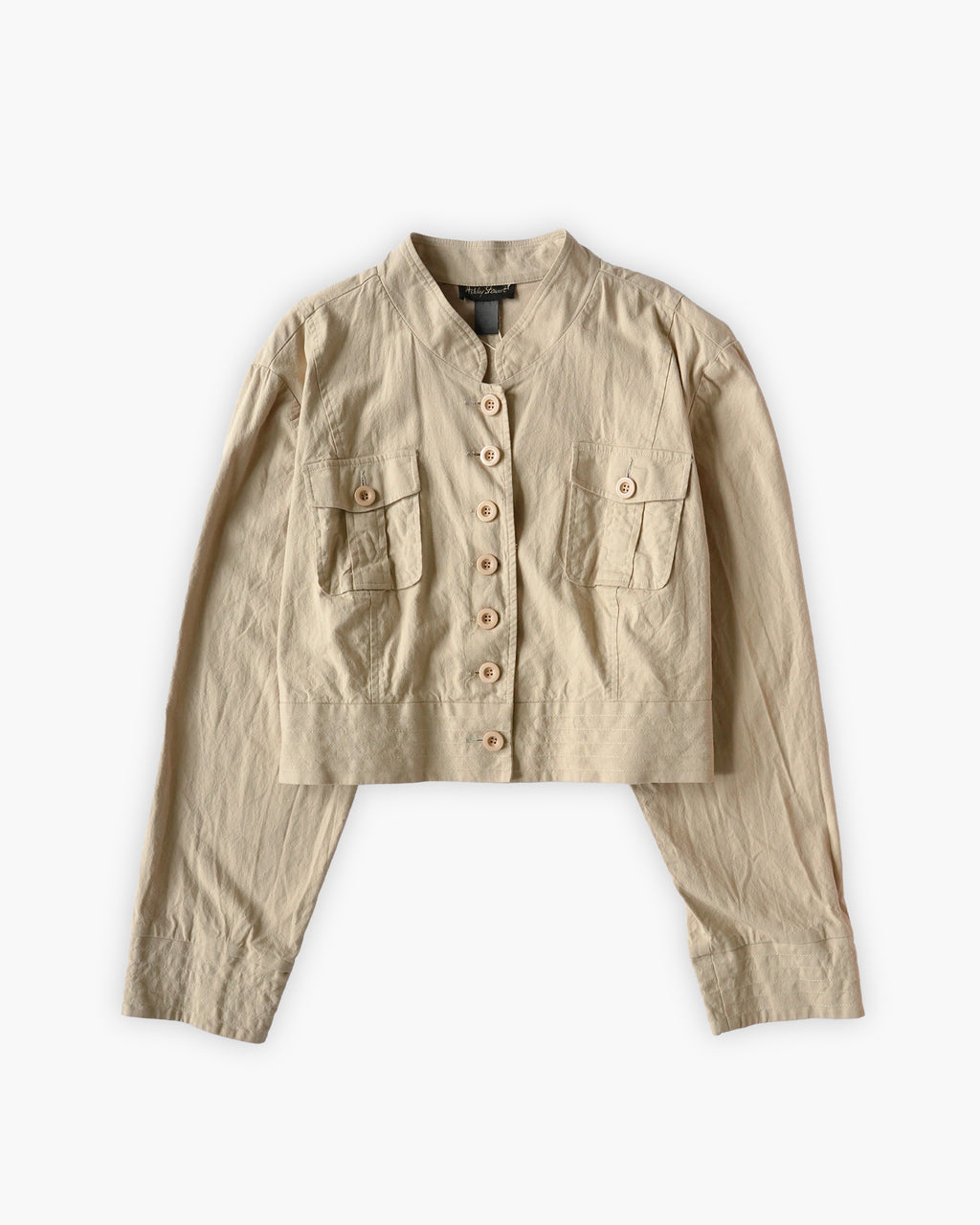 Cotton Cropped Jacket - Beige