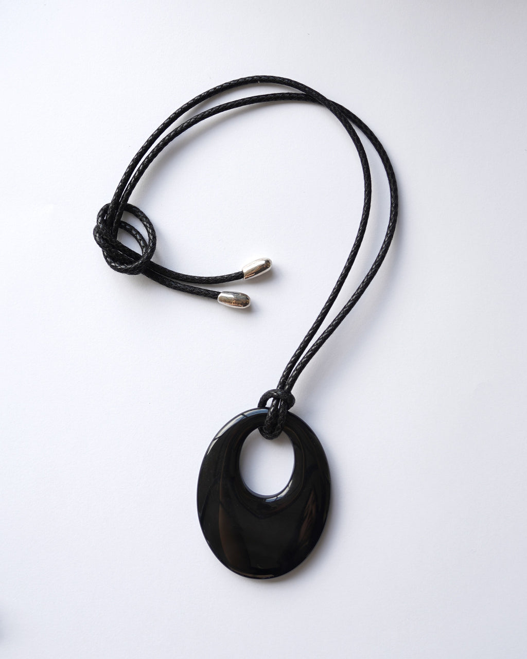 Oval Onyx Cord Necklace
