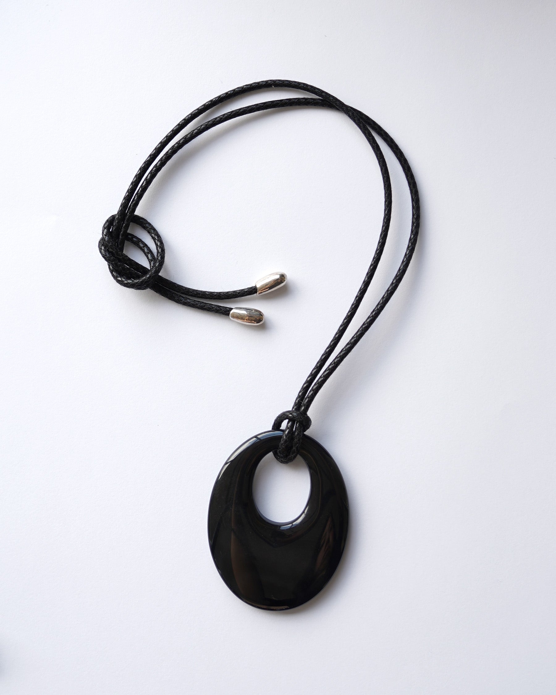 Oval Onyx Cord Necklace