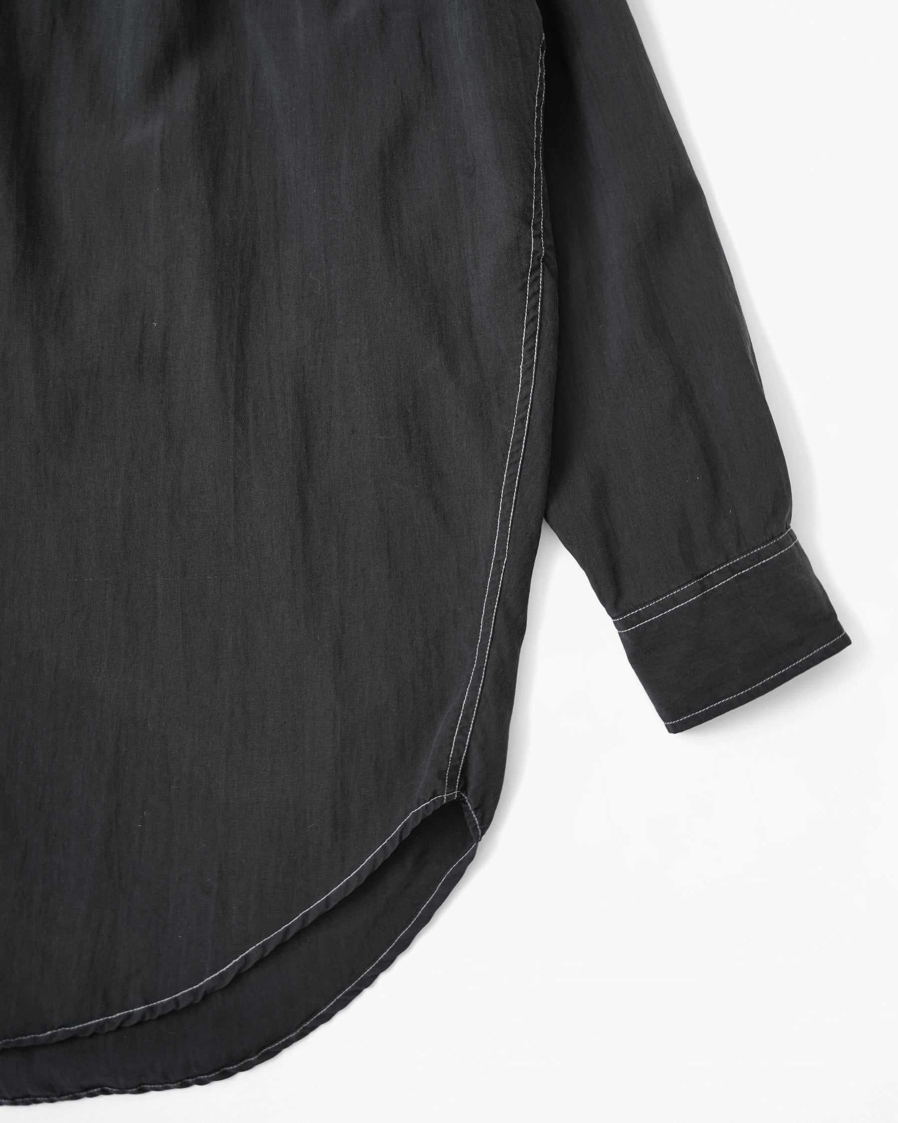 Overdyed Silk Stand Collar Shirt