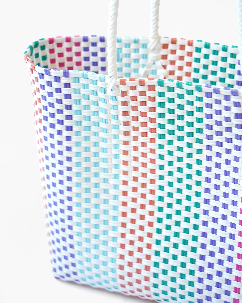 Colorblock Woven Market Bag