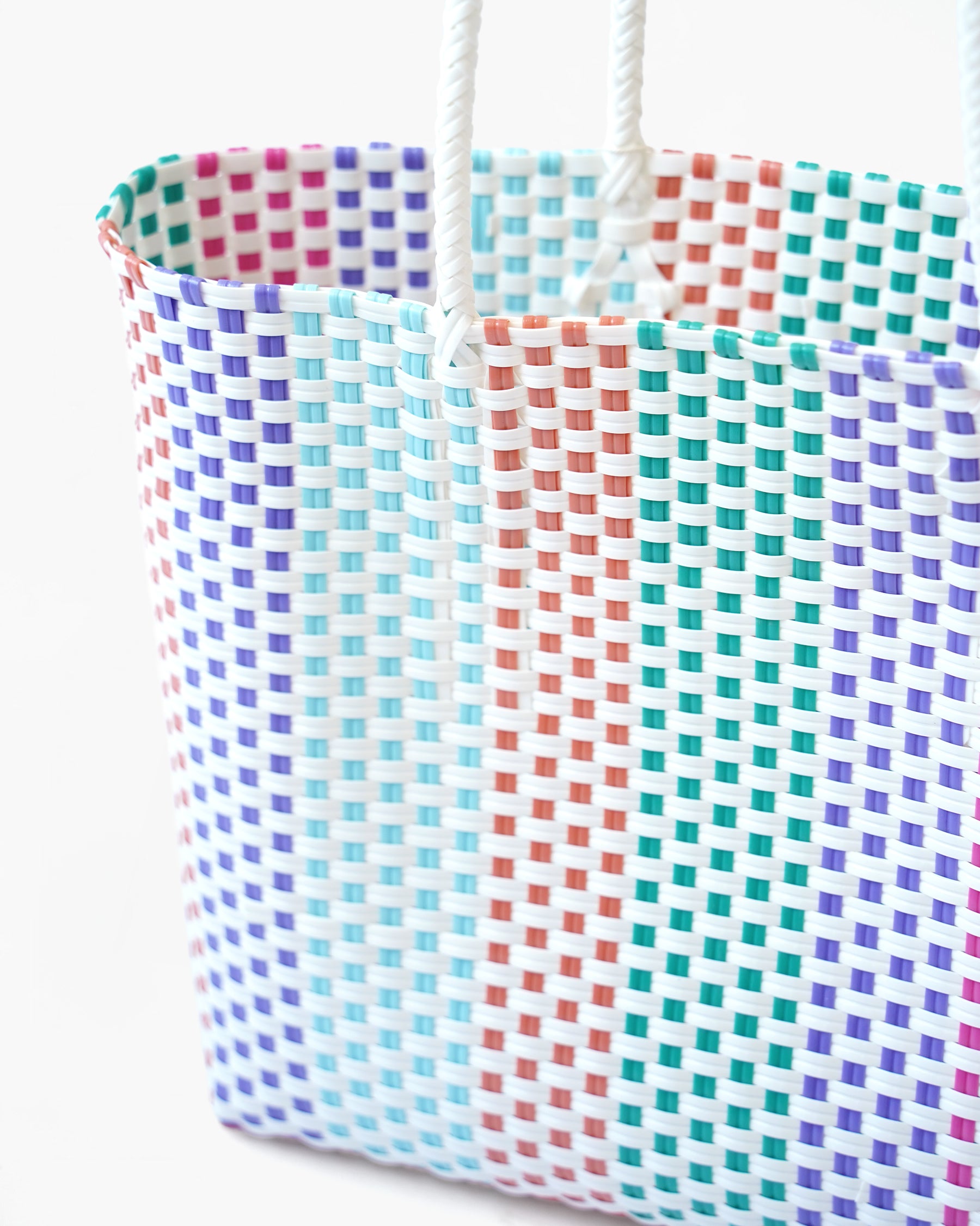 Colorblock Woven Market Bag
