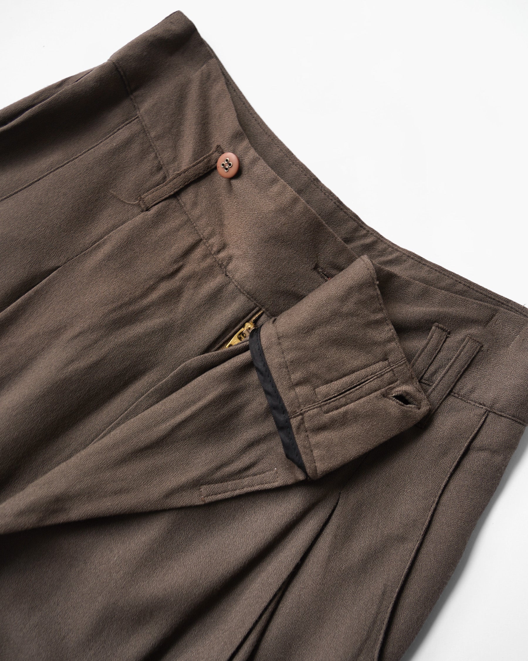 High-Waisted Relaxed Trousers with Overlap Front