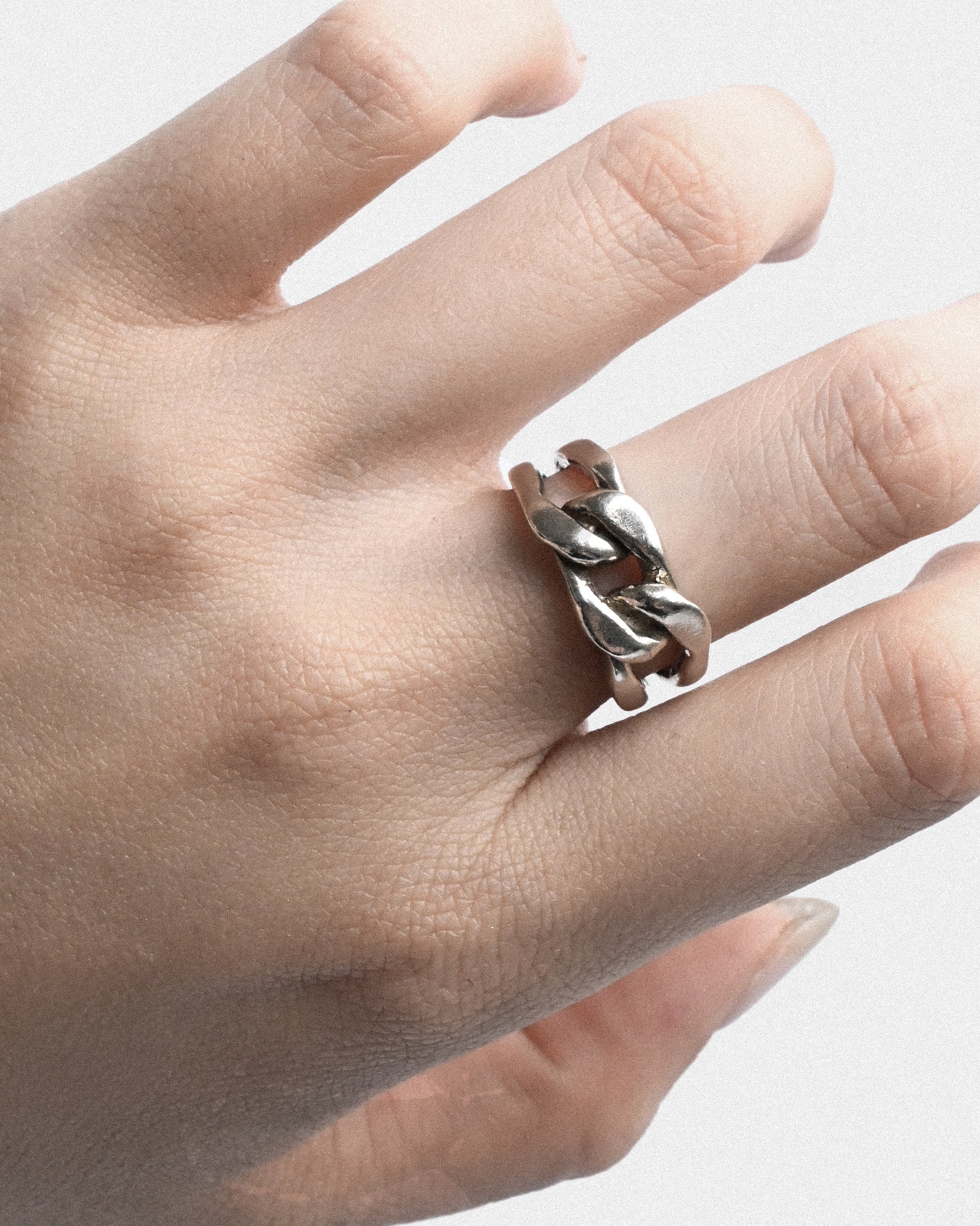 Chunky Chain Link Band Ring - 9号