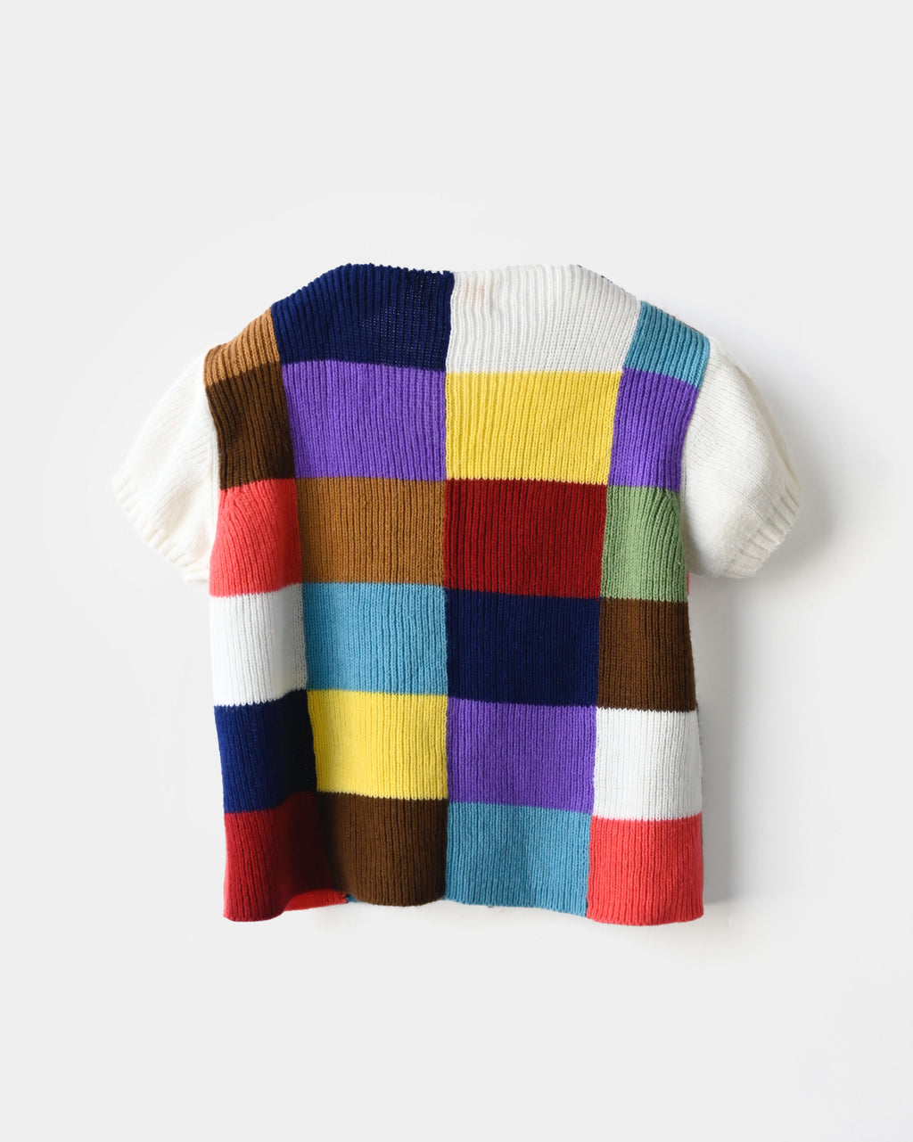 Block Check Cropped S/S Top