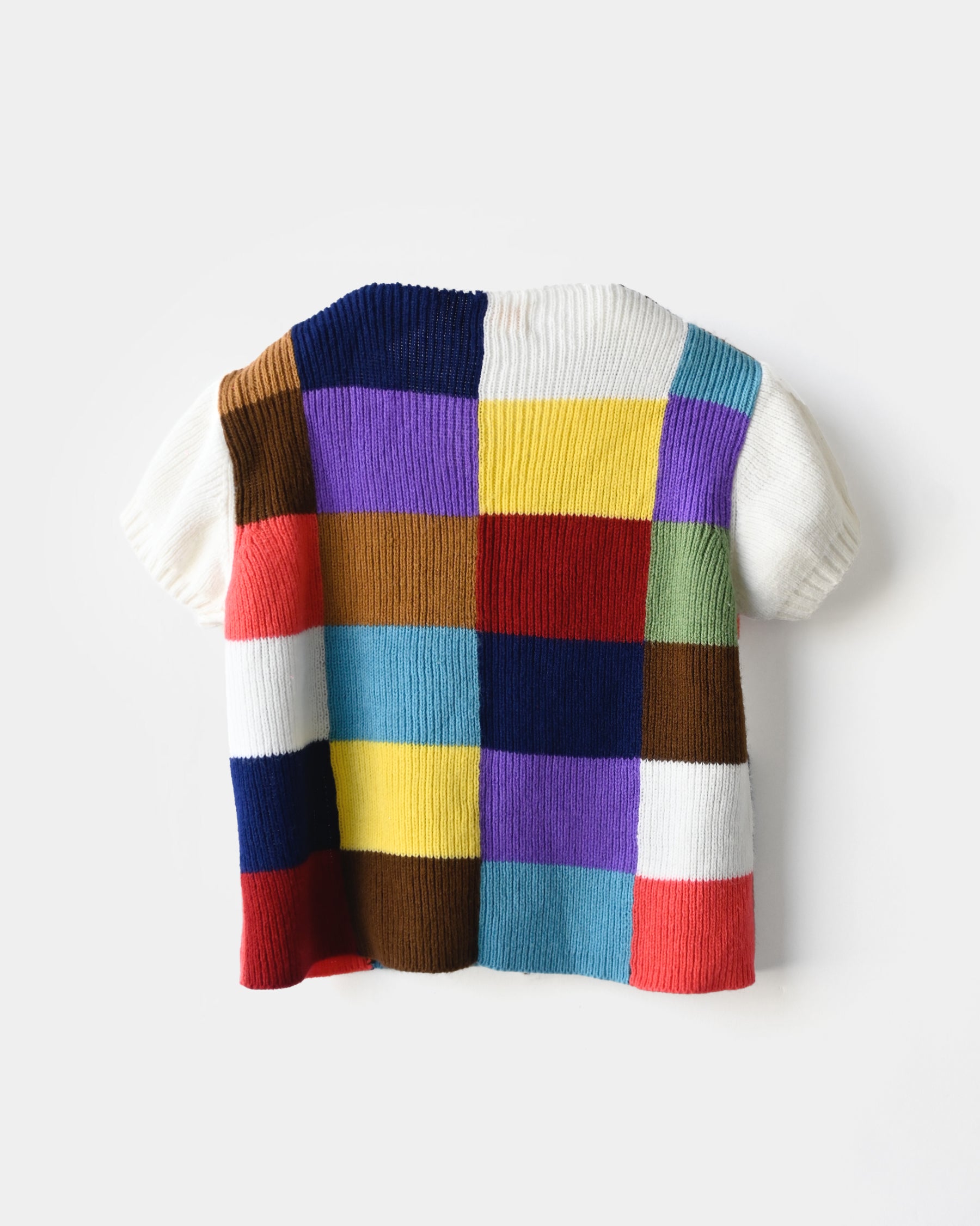 Block Check Cropped S/S Top