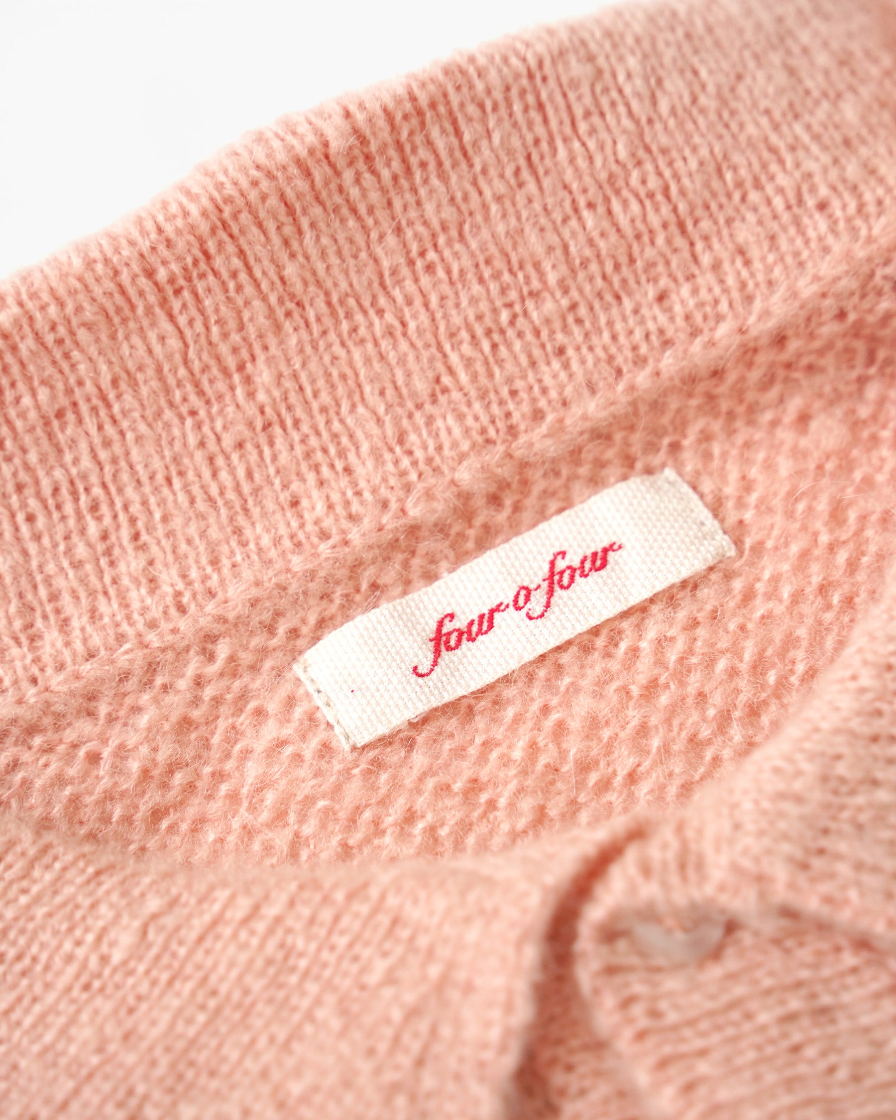 Mohair Blend Knit Polo - Pink
