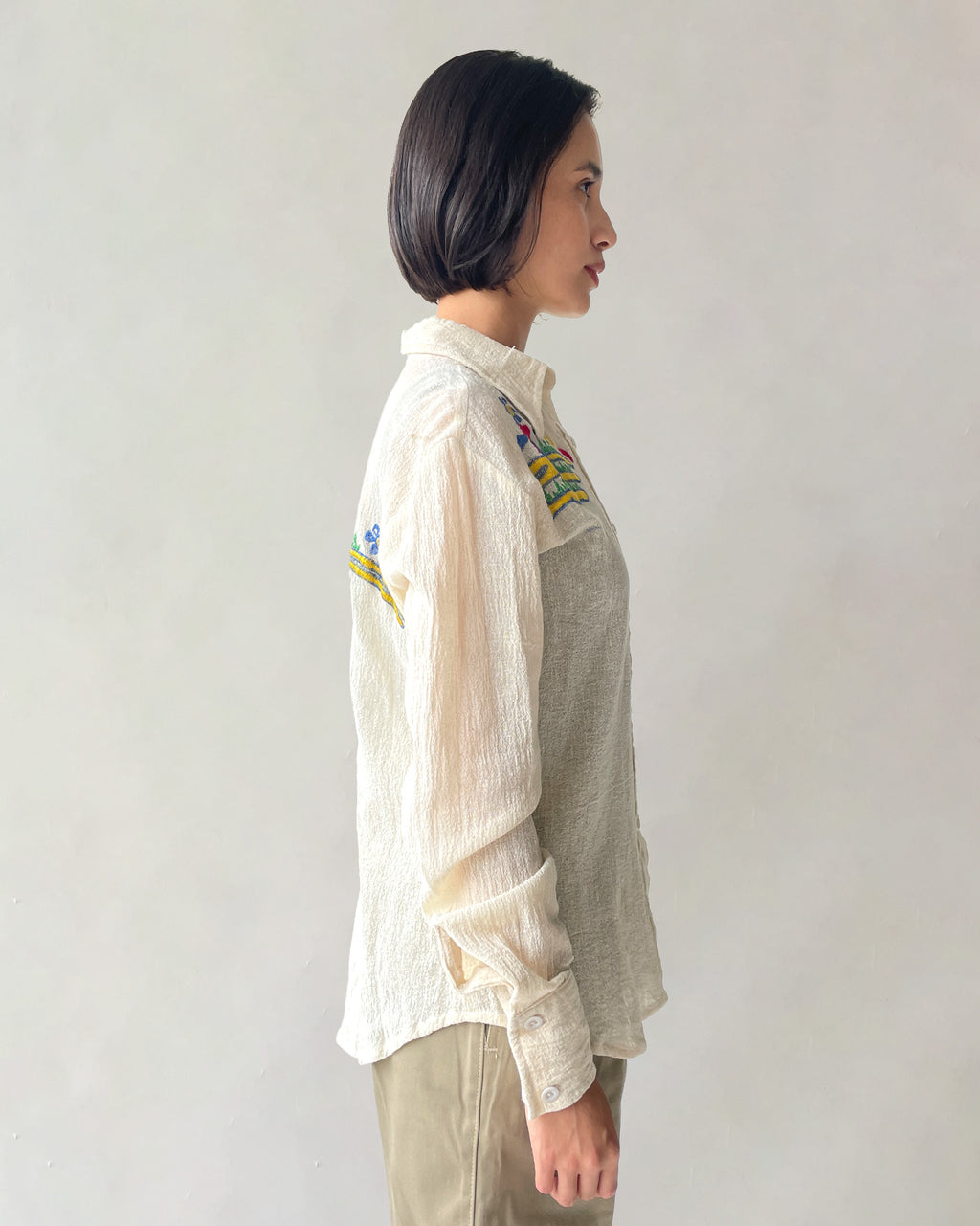 70's Hand Embroidered Gauze Shirts