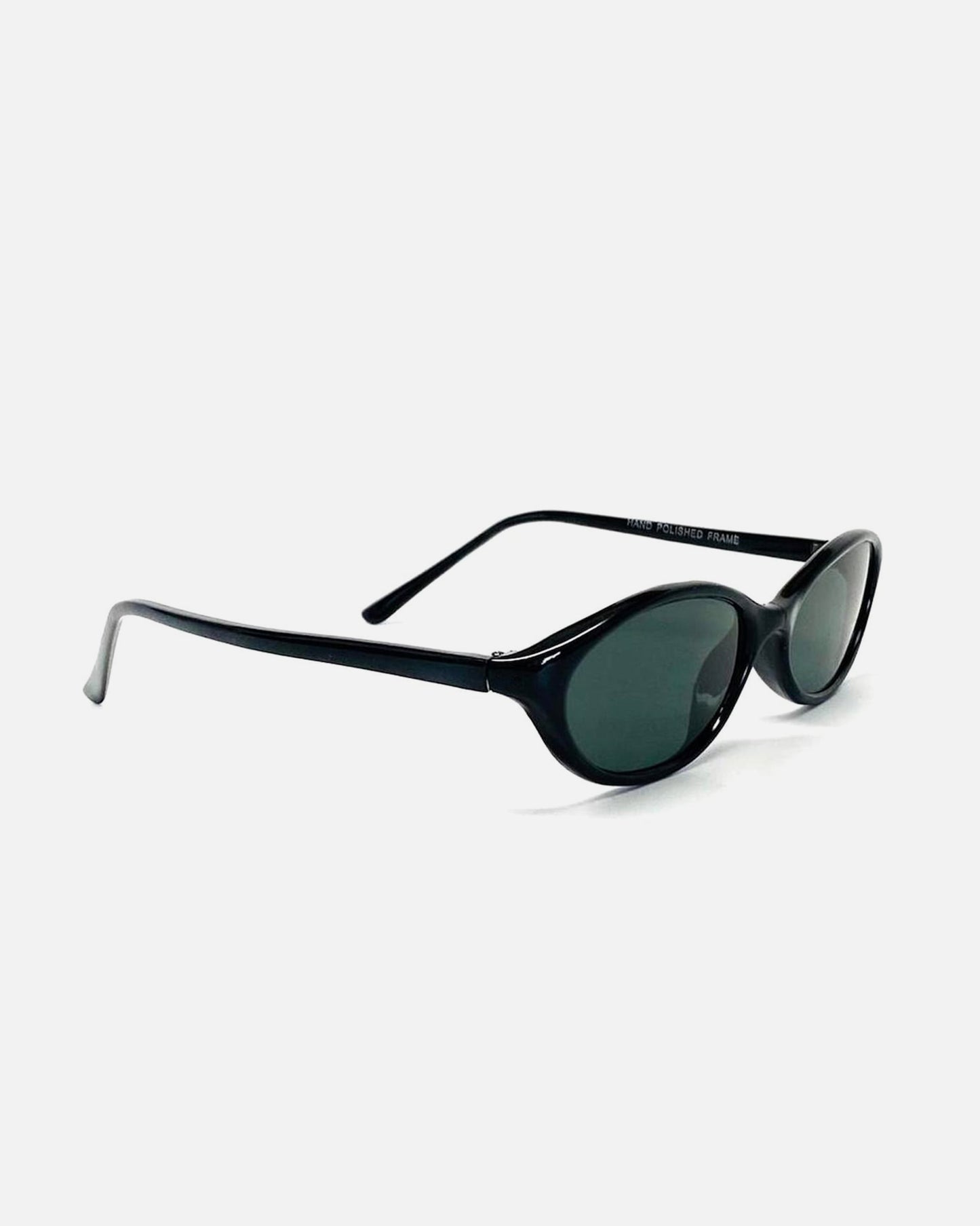 NOS Oval Narrow Black Frame Sunglasses