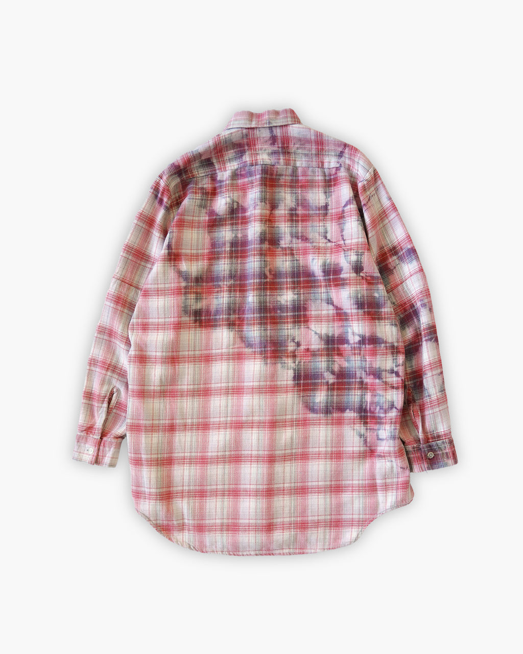 Sun Bleached Box Plaid Shirt - Red