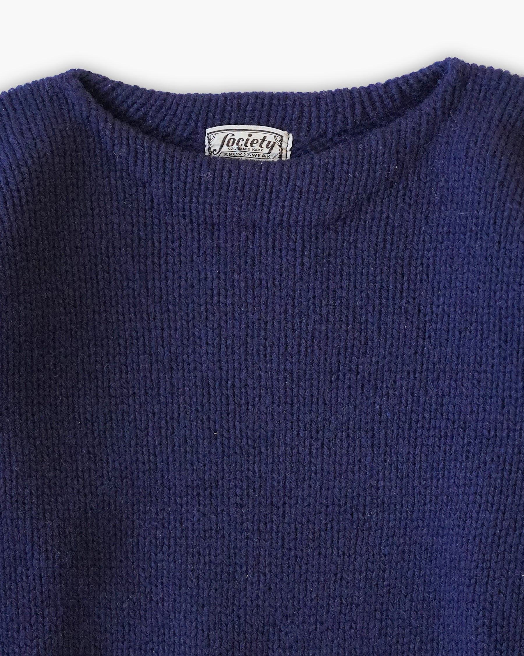 100% Wool Navy Boatneck Sweater