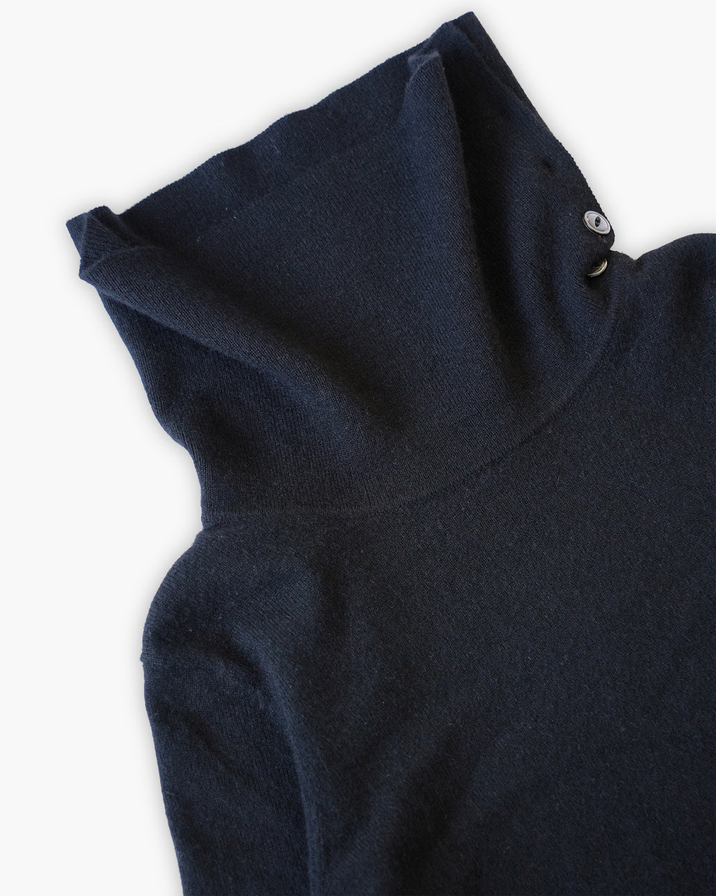 Cashmere Asymmetric Button Neck Knit