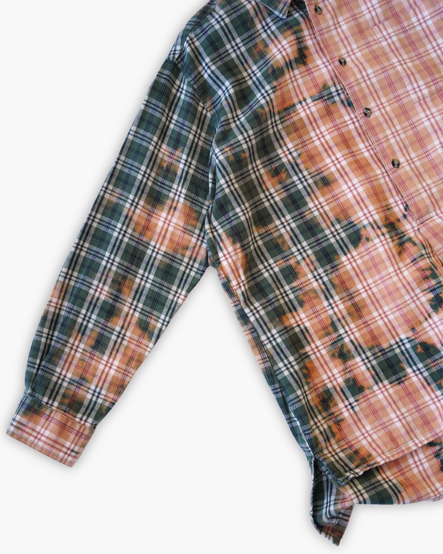 Sun Bleached Box Plaid Shirt - Orange