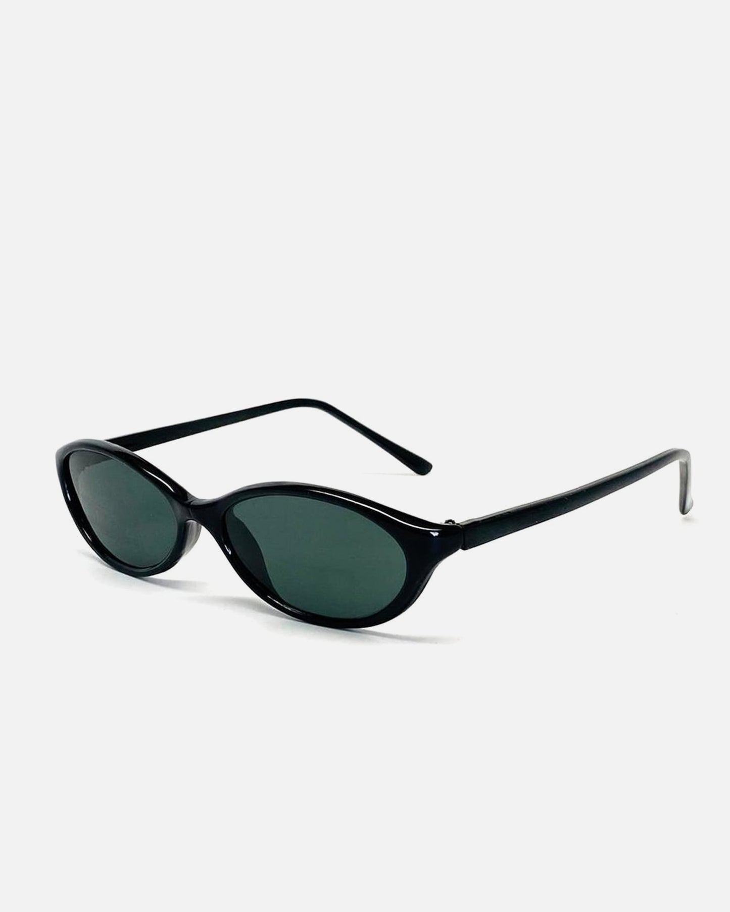 NOS Oval Narrow Black Frame Sunglasses