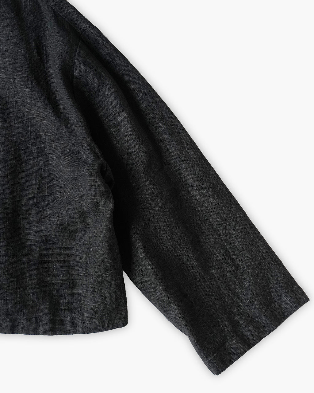 Linen Cropped Double-Breasted Jacket