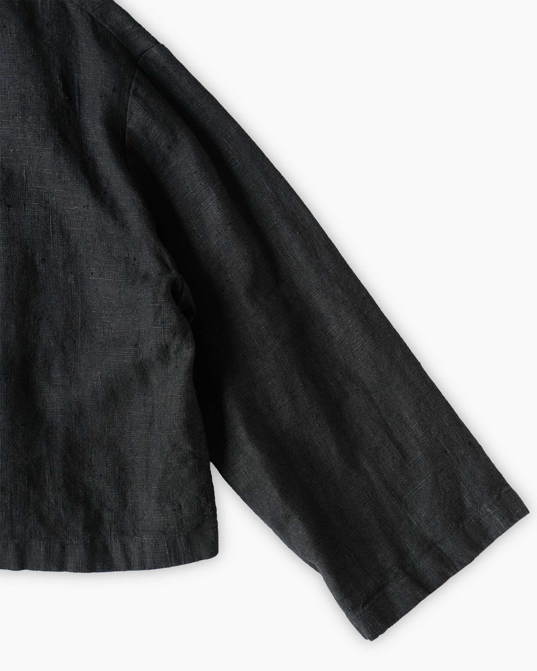 Linen Cropped Double-Breasted Jacket