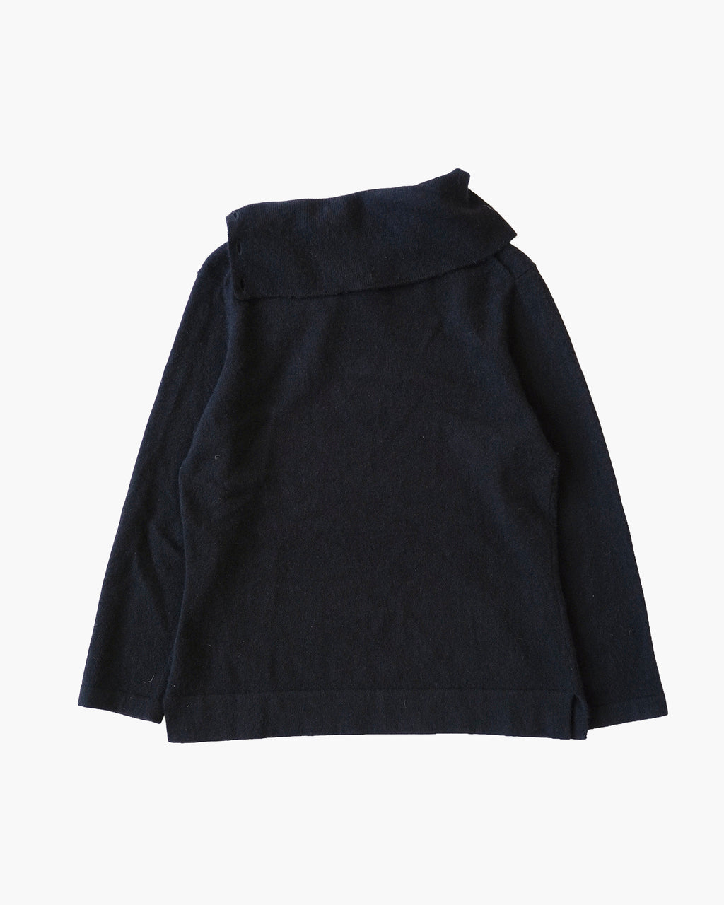 Cashmere Asymmetric Button Neck Knit