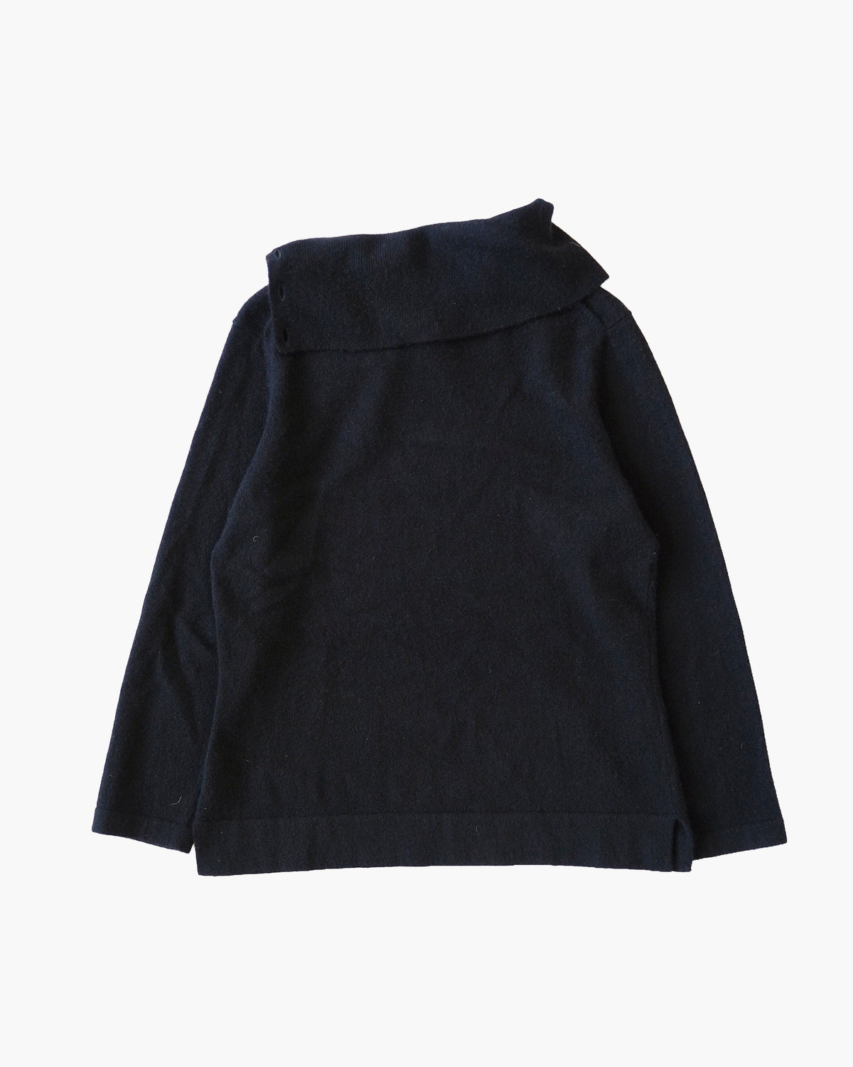 Cashmere Asymmetric Button Neck Knit