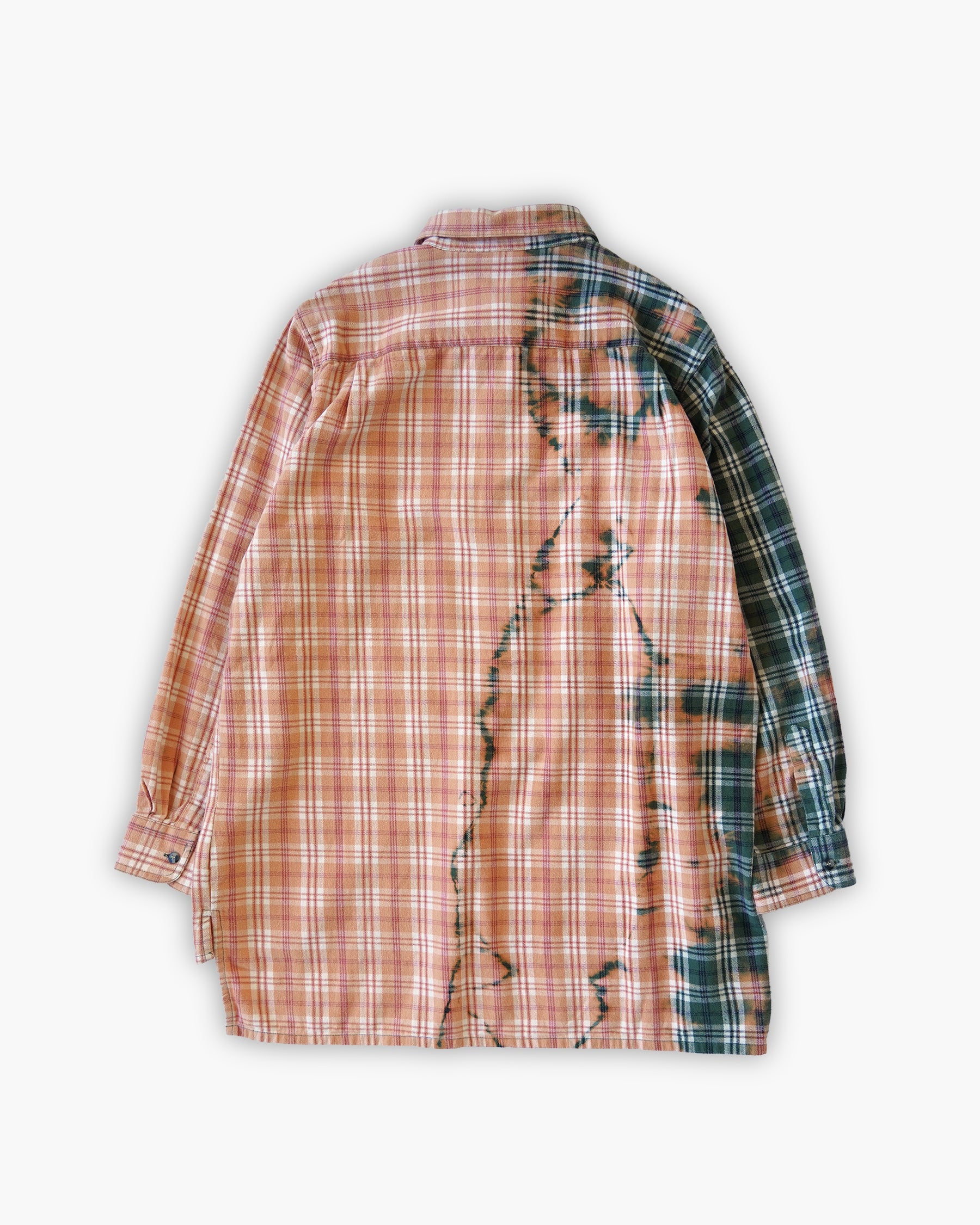 Sun Bleached Box Plaid Shirt - Orange