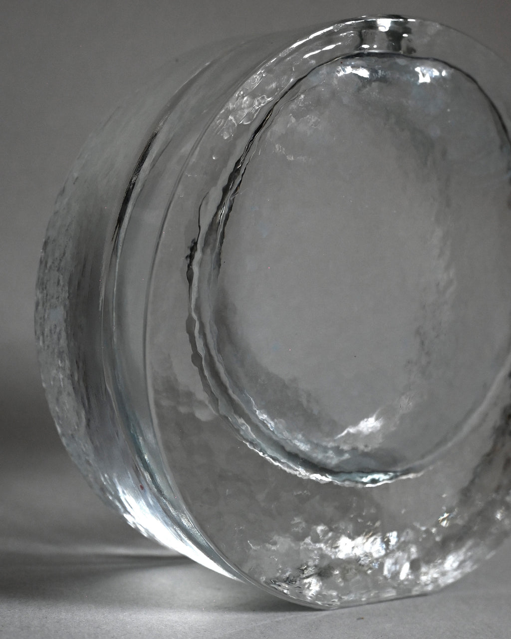 60's Walther Glas Round Block Glass Vase