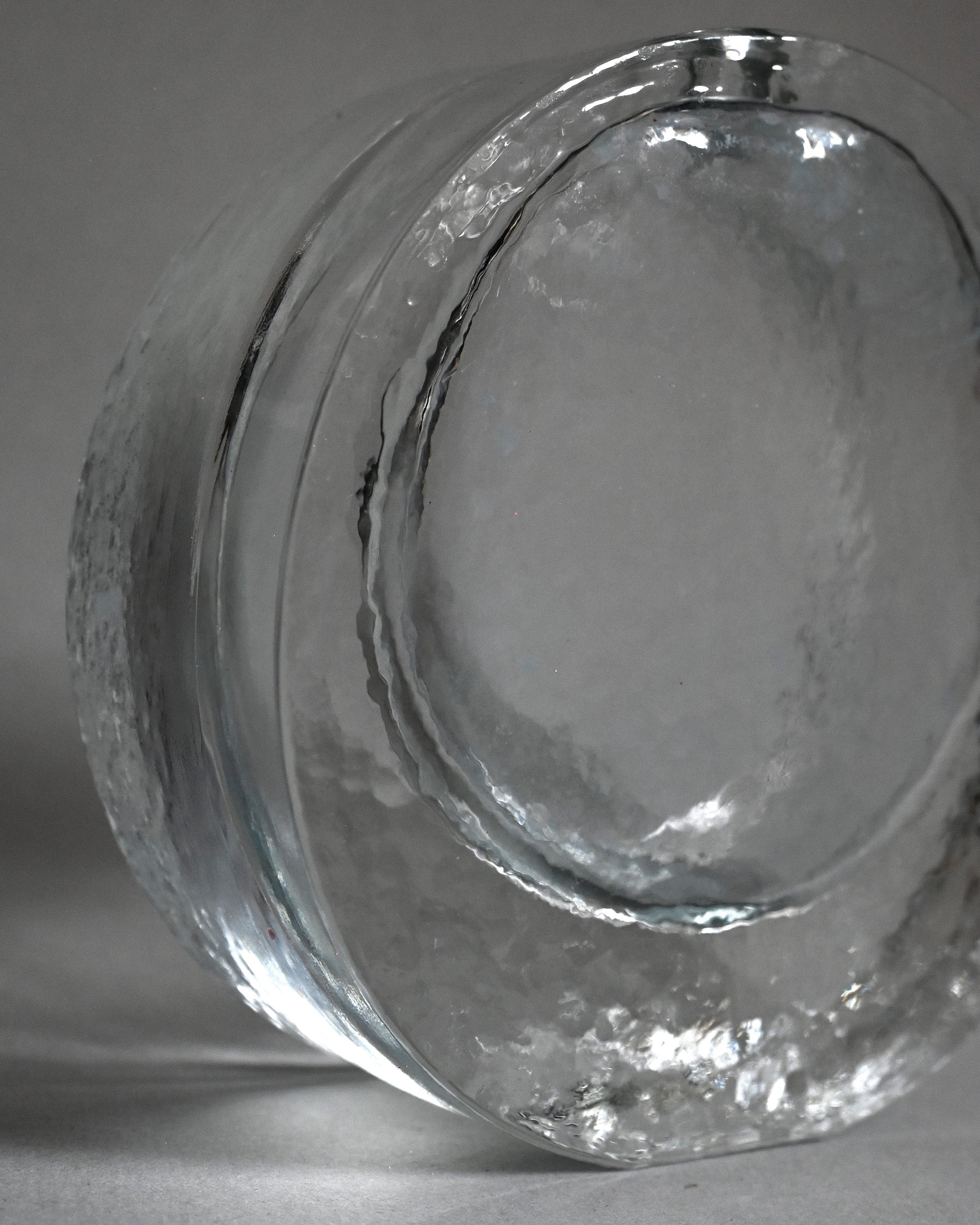 60's Walther Glas Round Block Glass Vase
