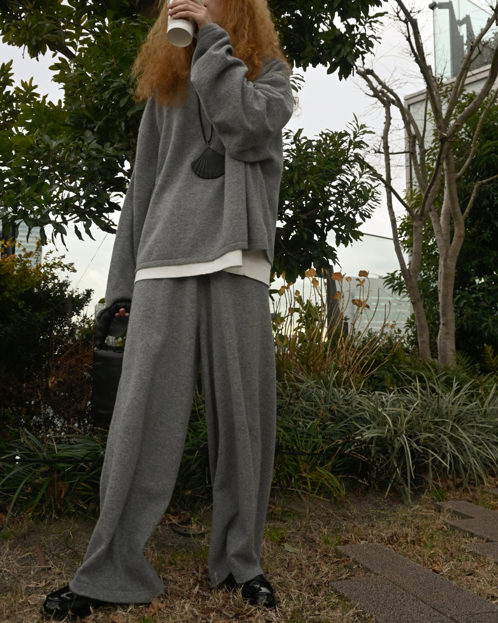 404 100% Cashmere Wide Pants - Gray