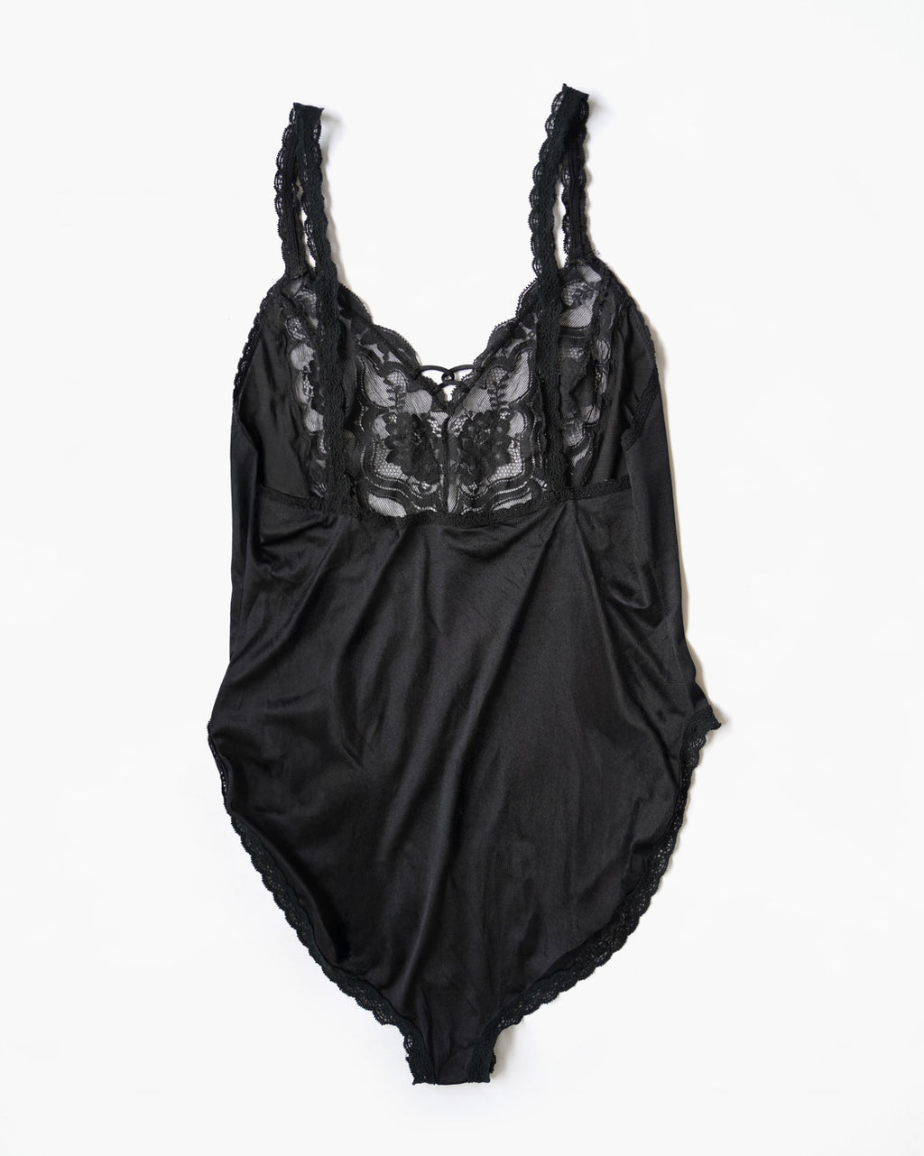 Black Lace Bodysuit with Snap Closure