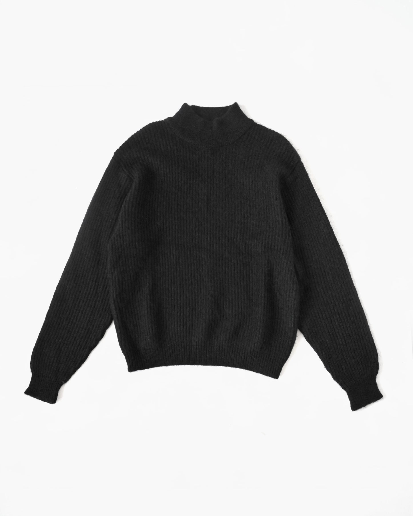 Mohair Black Rib Knit Made in Italy