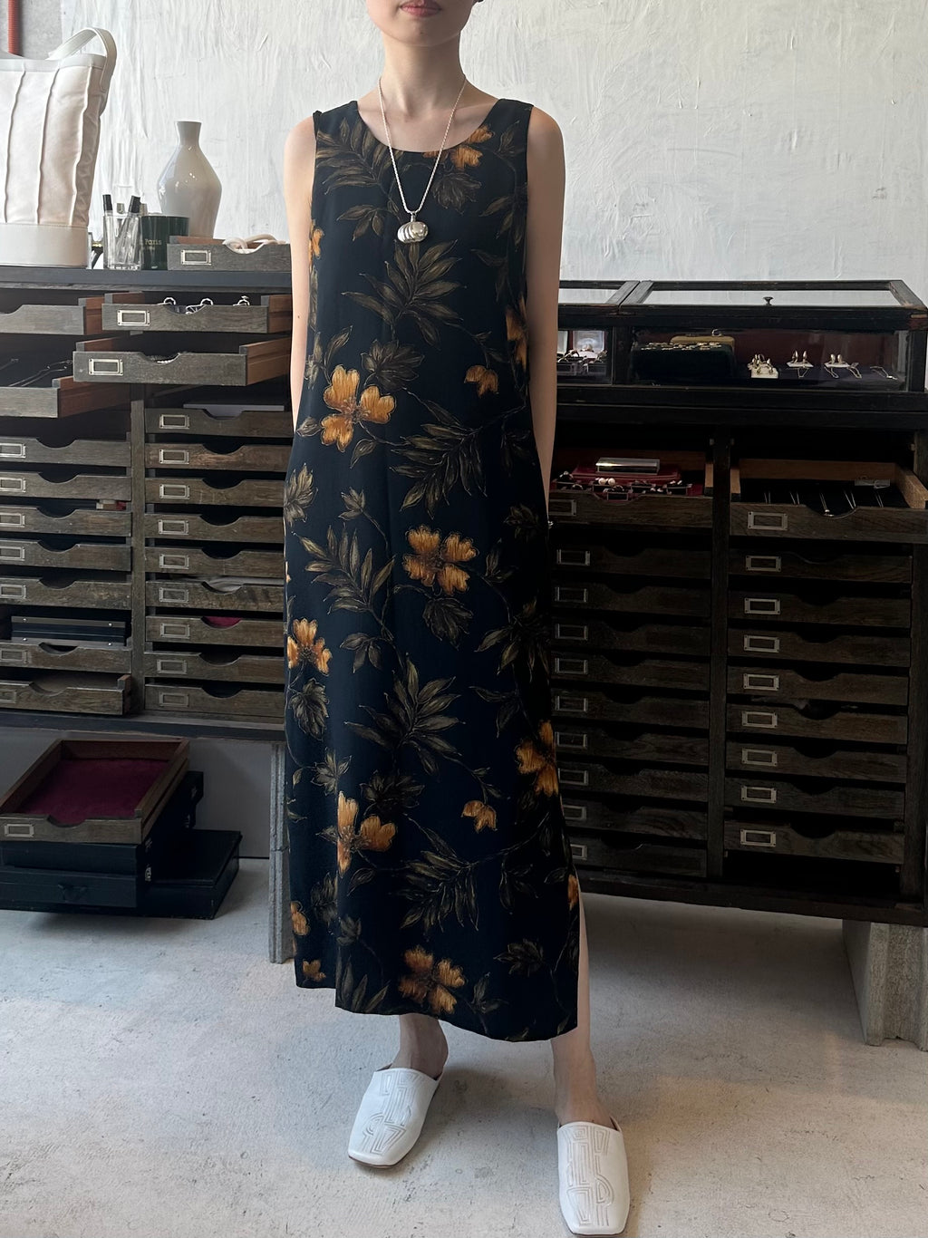 100% Silk Floral Sleeveless Dress