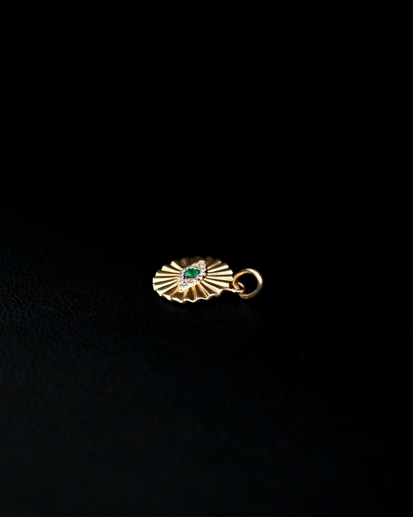 14K Charm - Emerald x Diamond