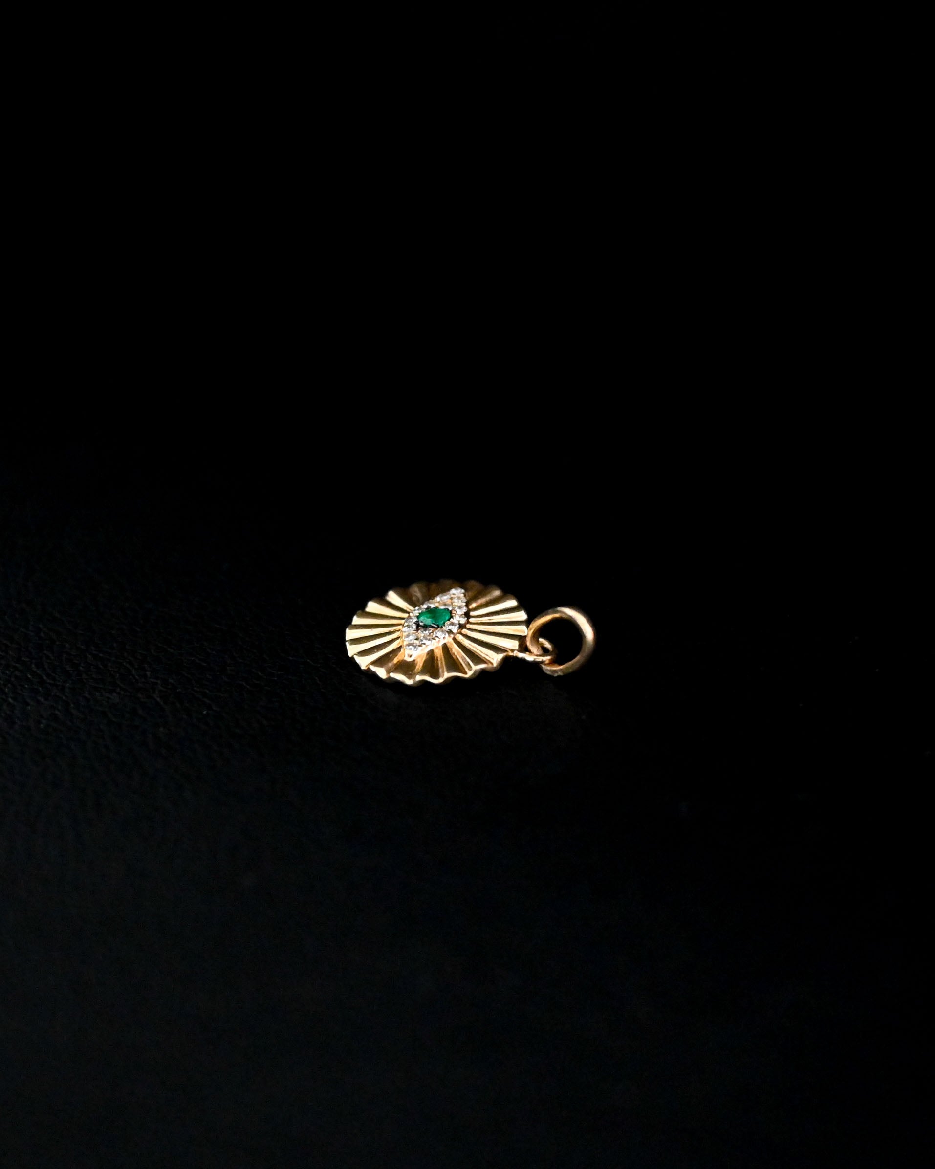 14K Charm - Emerald x Diamond