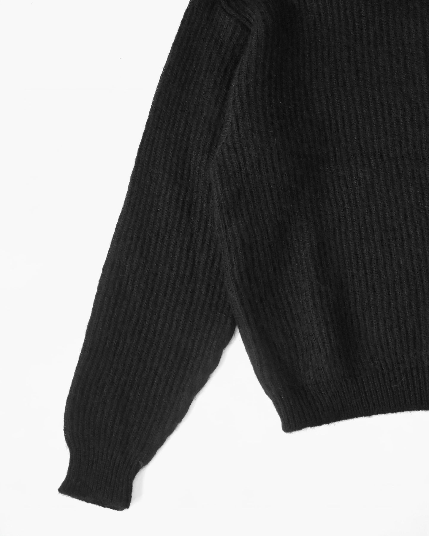 Mohair Black Rib Knit Made in Italy