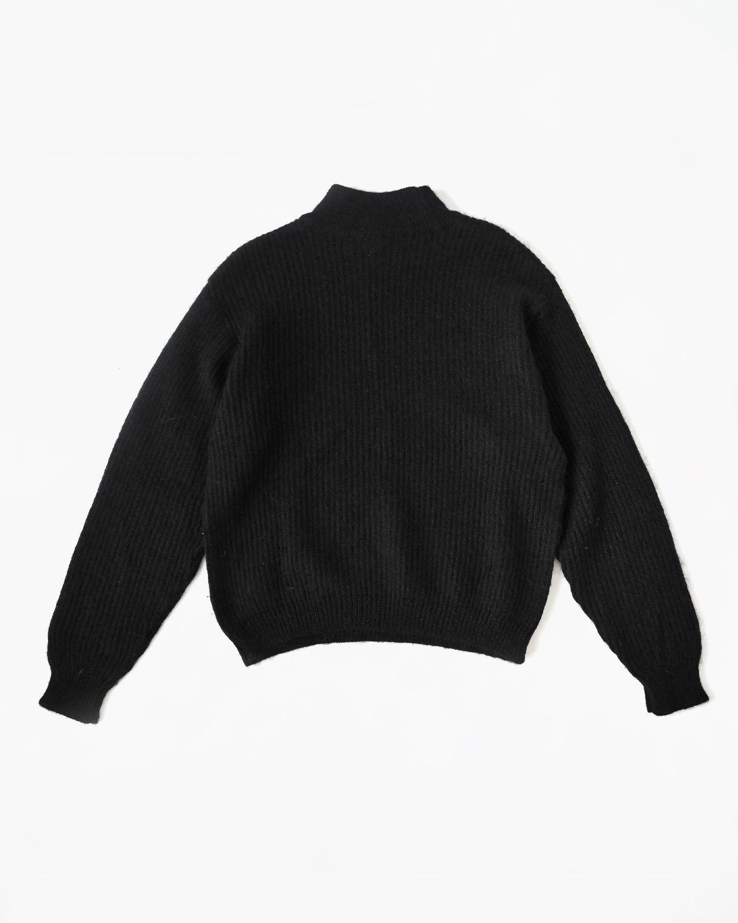 Mohair Black Rib Knit Made in Italy