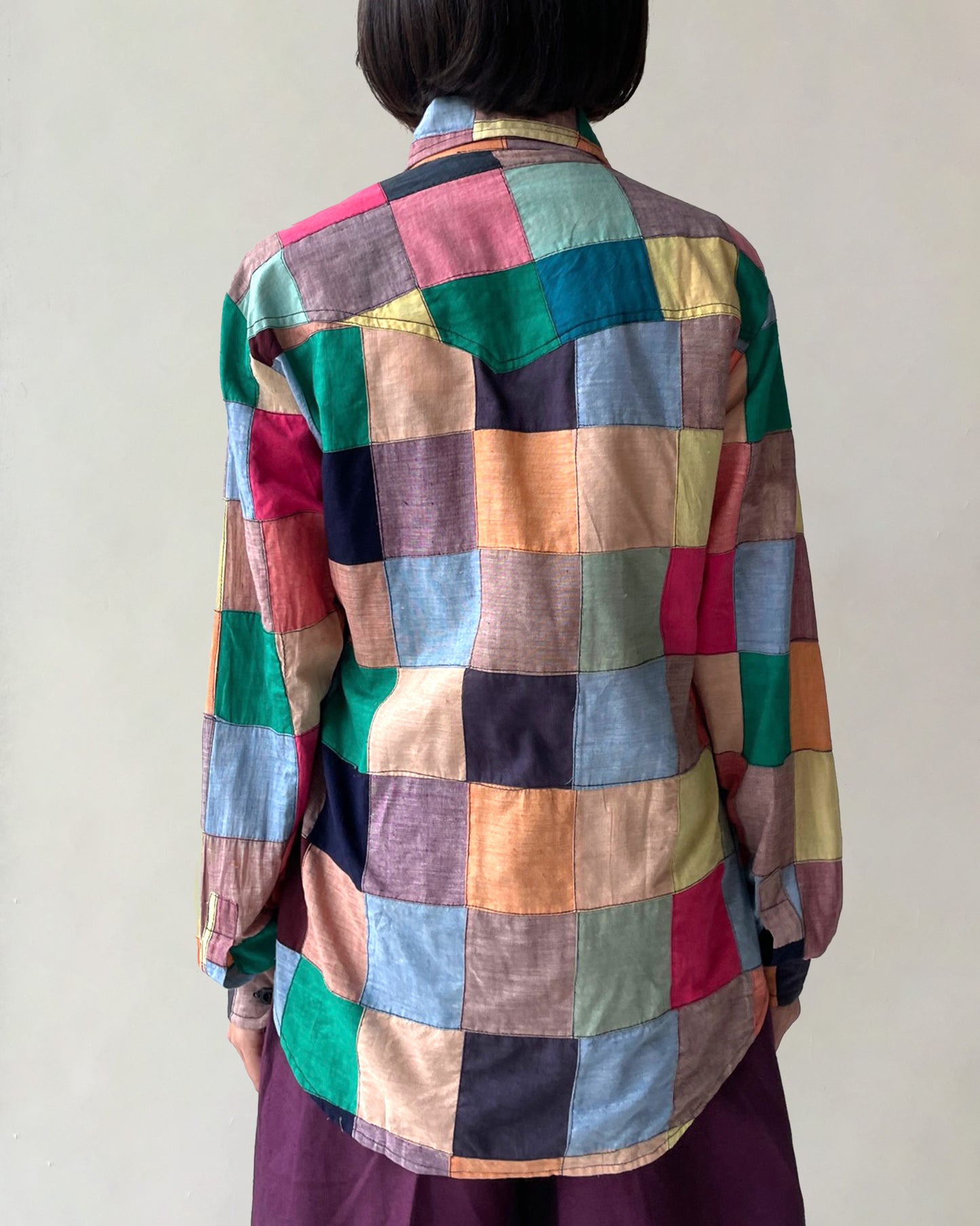 70's Madras Patchwork Shirt