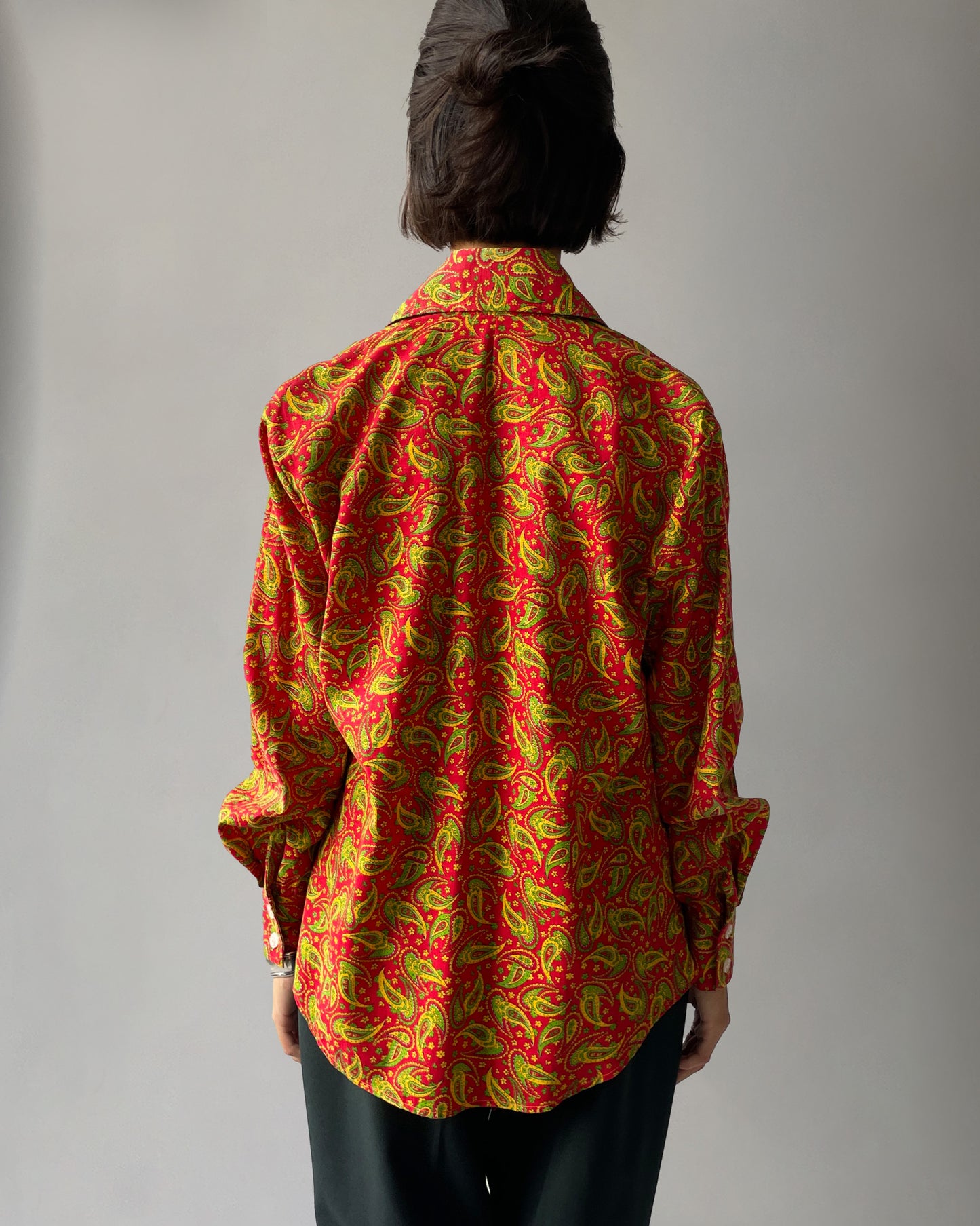 70s Patterned Cotton L/S Shirt