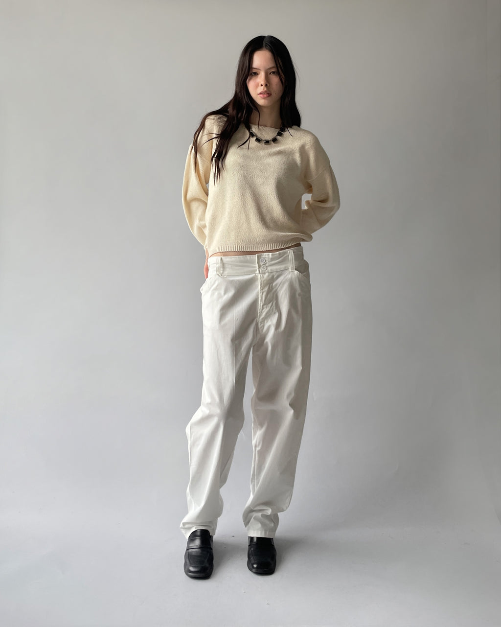 All White China Pants