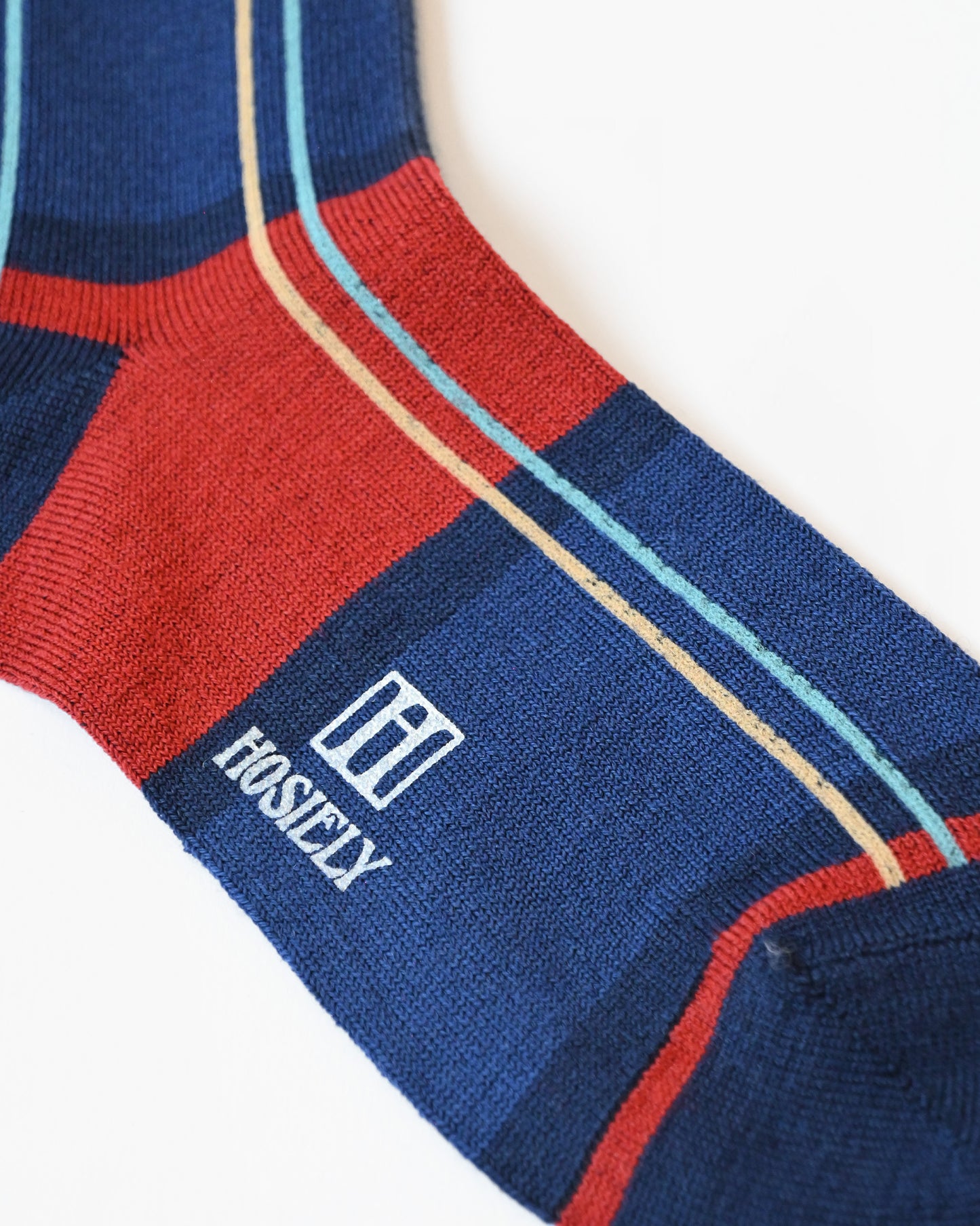 Wool Plaid Socks - Blue