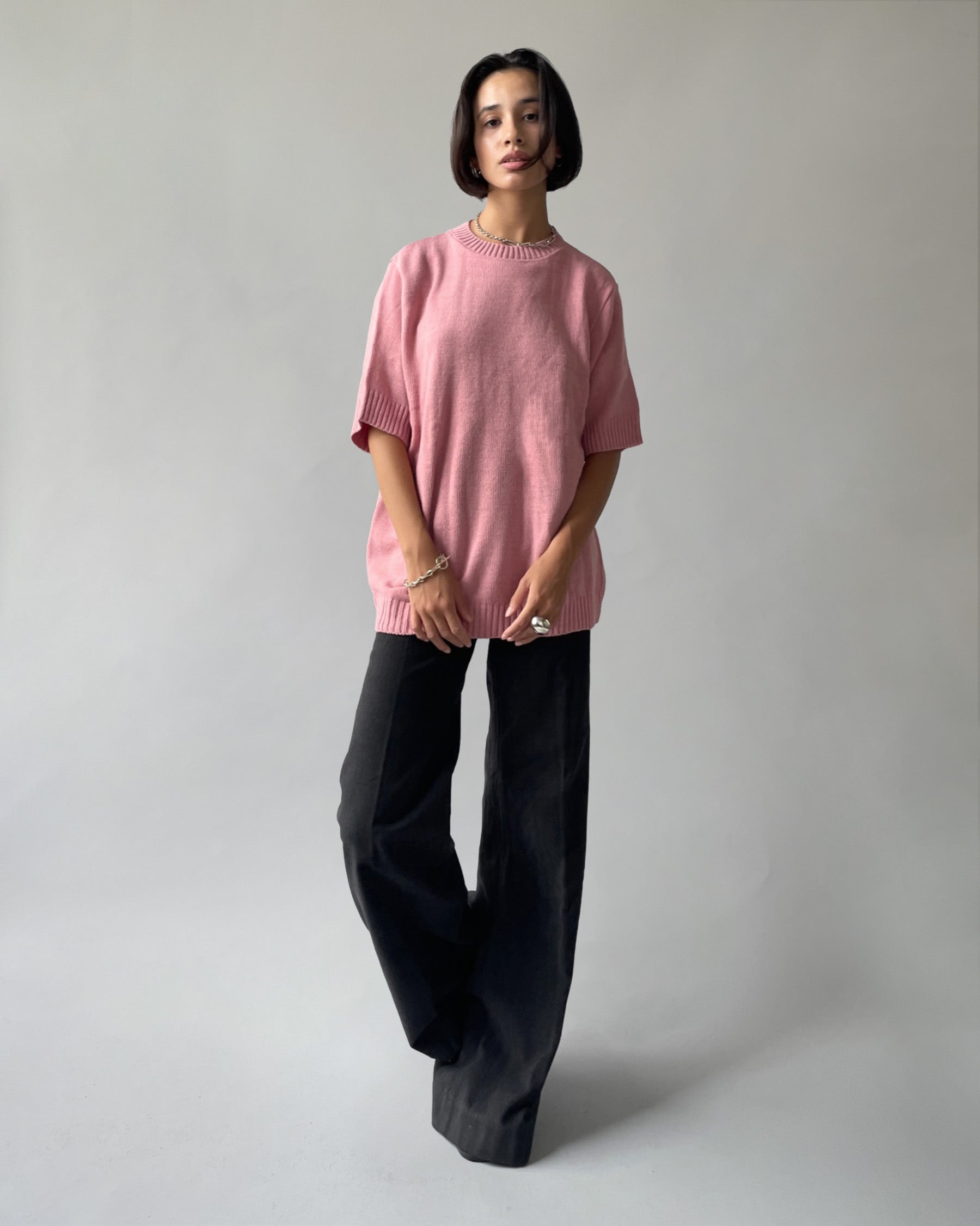 Acrylic Smoke Pink S/S Sweater