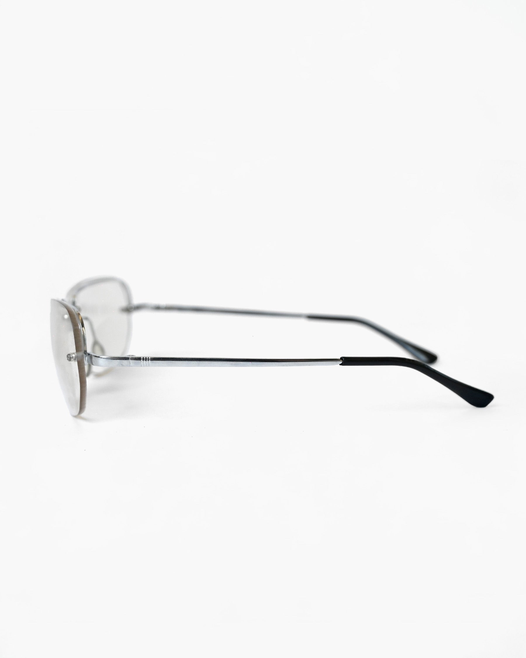 NOS 90s Clear Frameless Sunglasses - Silver