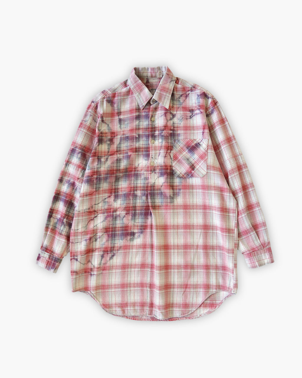 Sun Bleached Box Plaid Shirt - Red