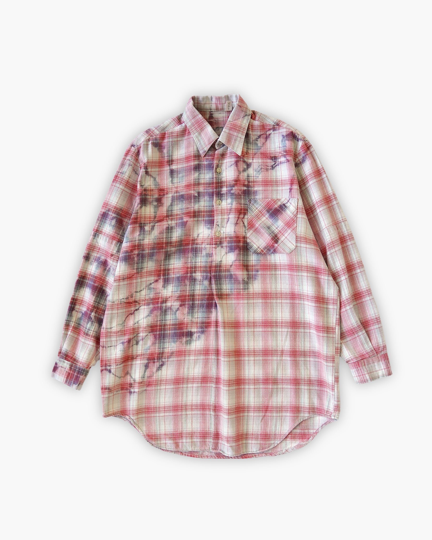 Sun Bleached Box Plaid Shirt - Red